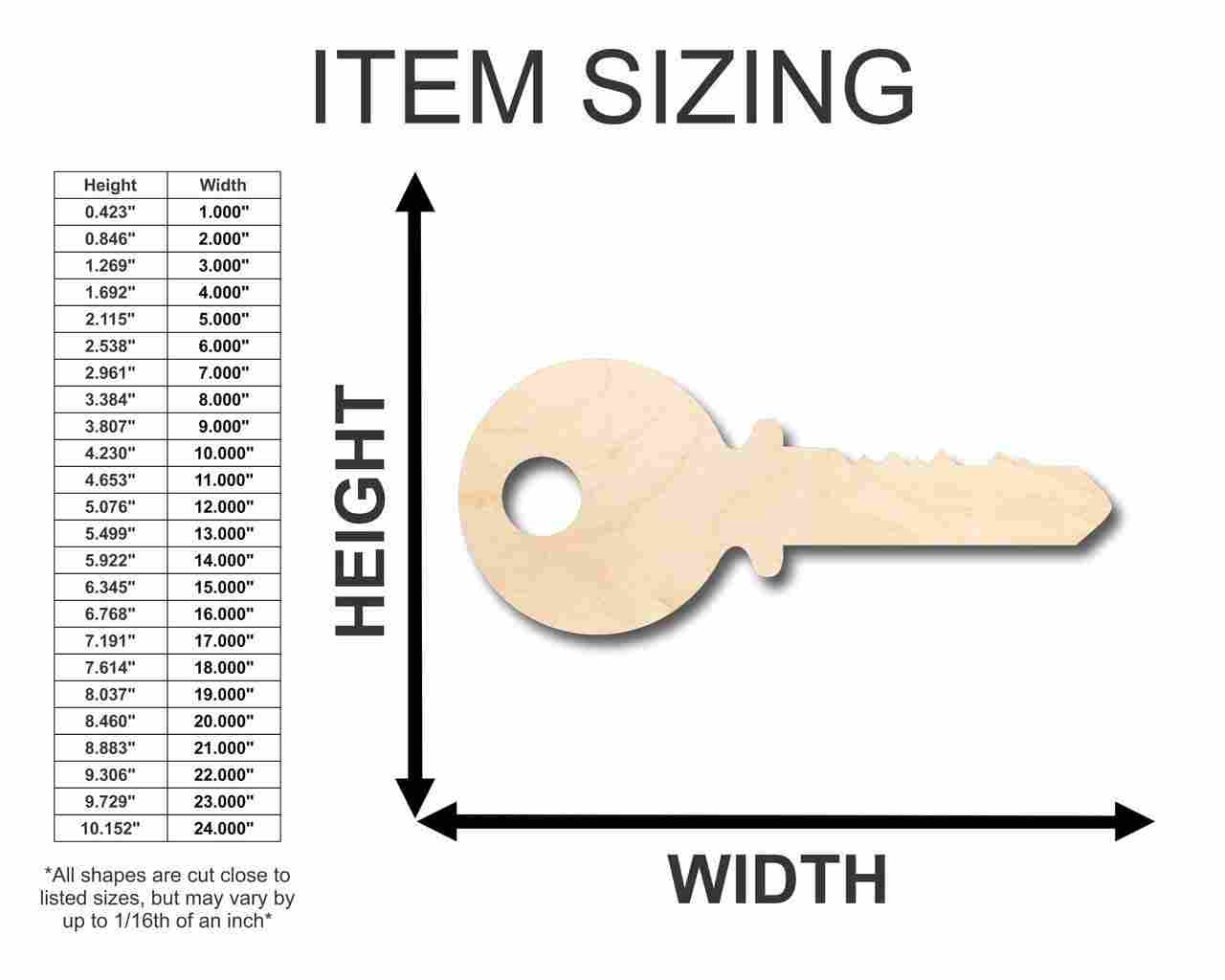 Unfinished Wood Key Shape - Craft - up to 46" DIY - Image 2