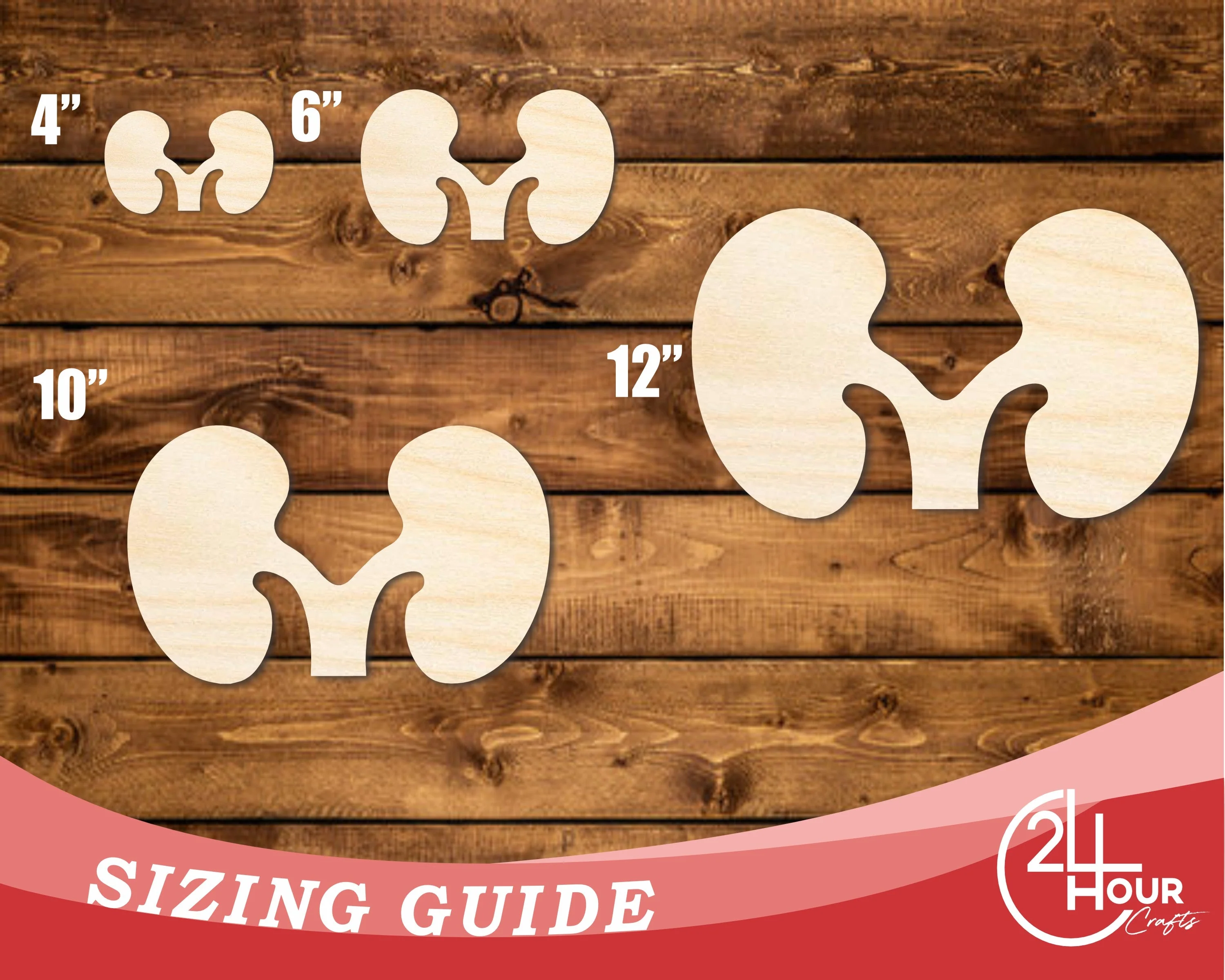 Unfinished Wood Kidney Shape | DIY Craft Cutout | up to 46" DIY - Image 3