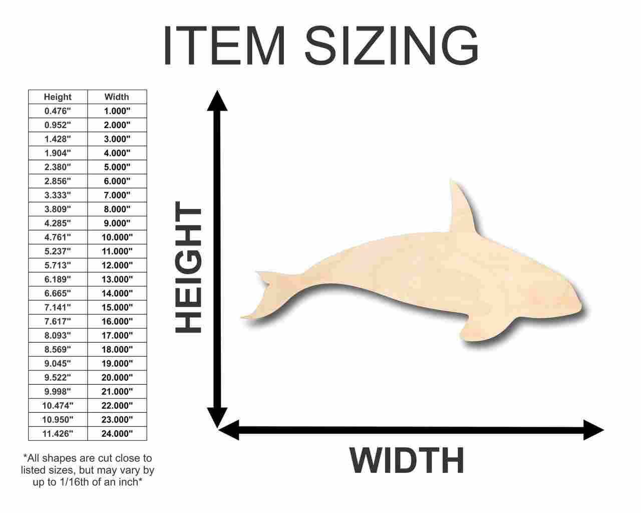 Unfinished Wood Killer Whale Shape - Ocean - Craft - up to 46" DIY - Image 2