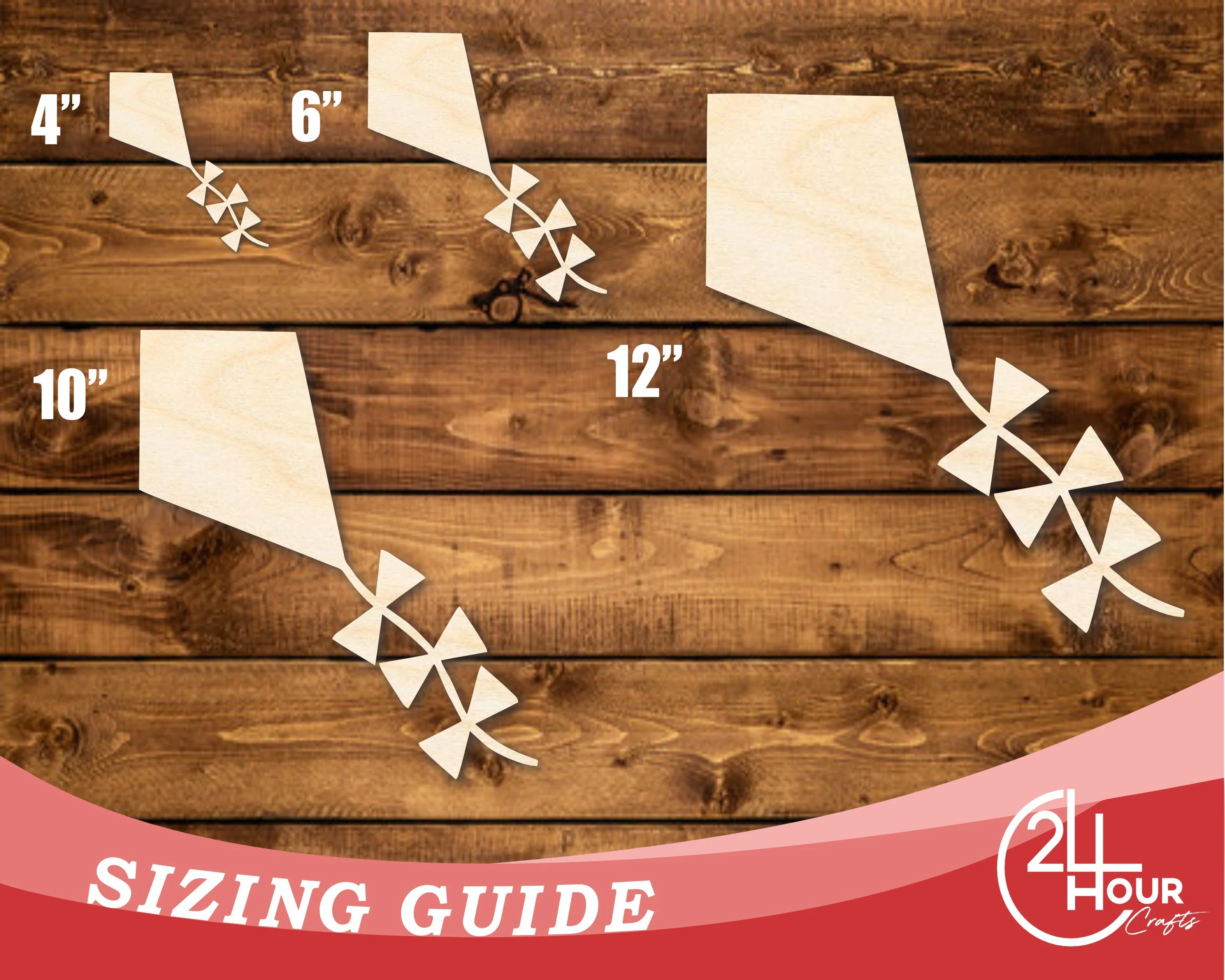 Unfinished Wood Kite Shape | DIY Craft Cutout | up to 46" DIY - Image 3