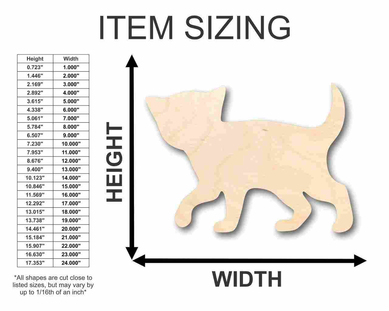 Unfinished Wood Kitten Cat Shape - Animal - Pet - Craft - up to 46" DIY - Image 2