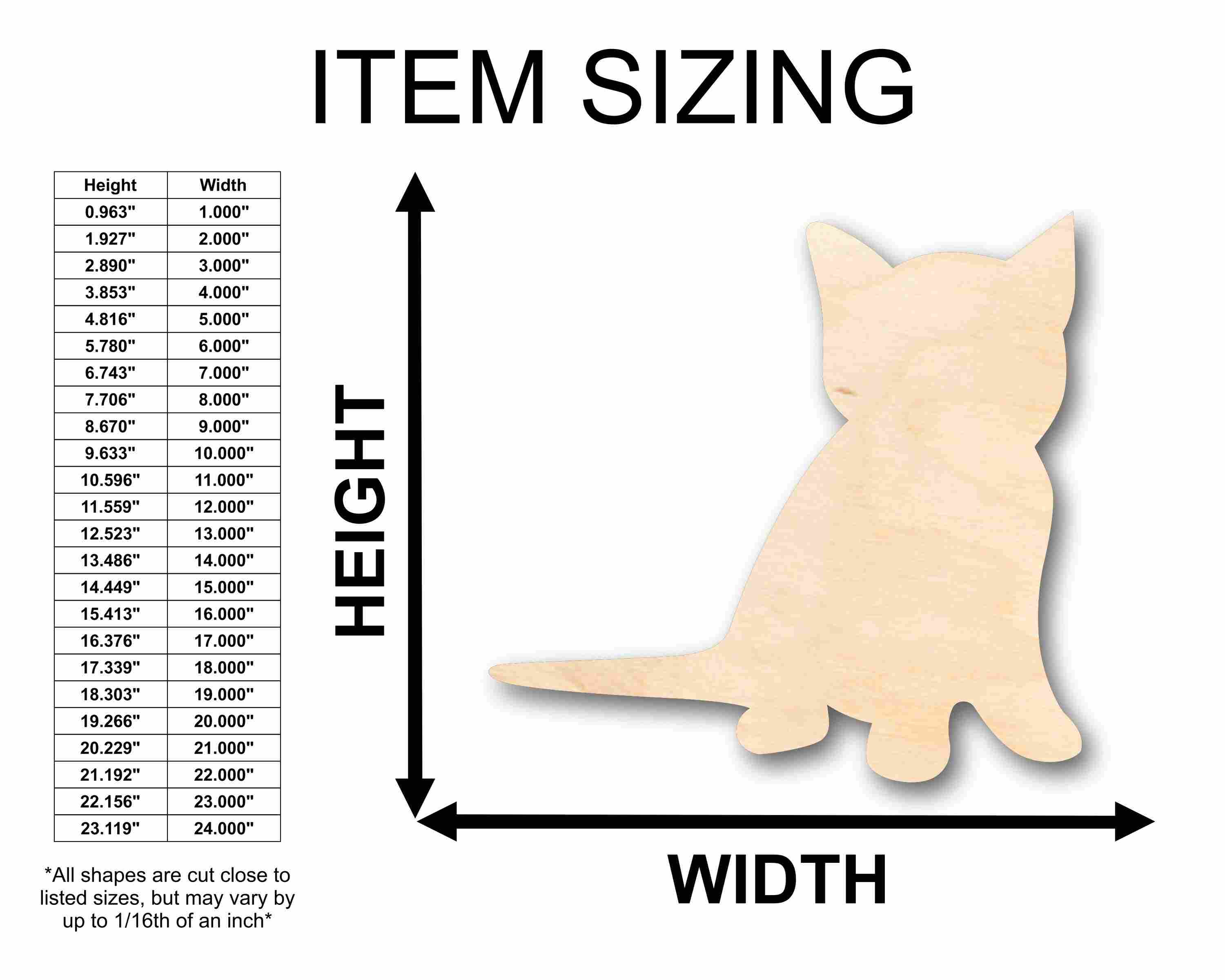 Unfinished Wood Kitten Silhouette - Craft- up to 46" DIY - Image 2