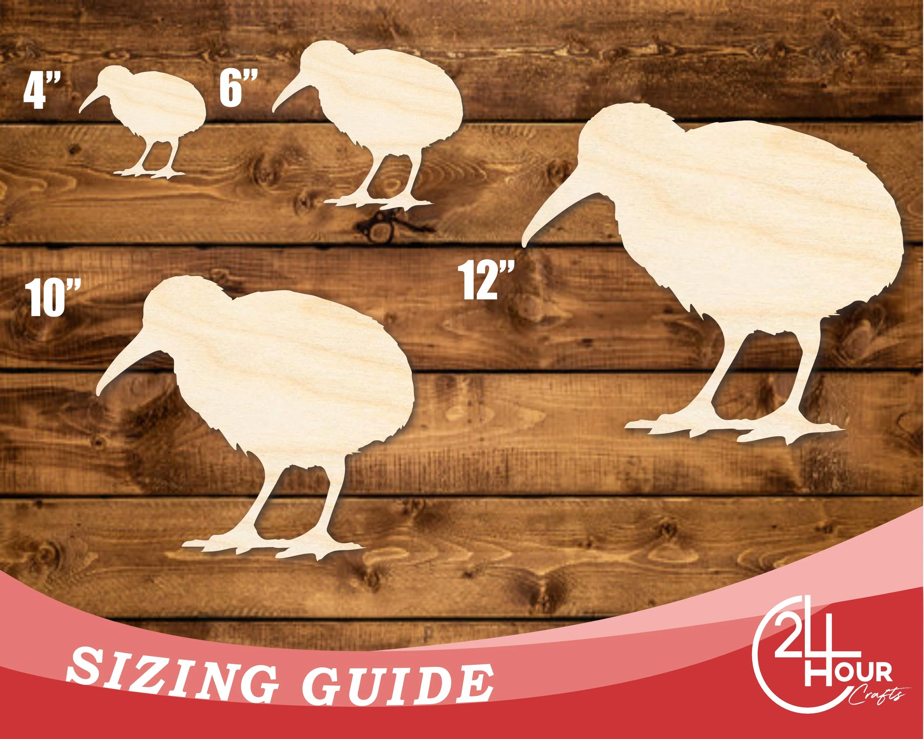 Unfinished Wood Kiwi Bird Shape | DIY Craft Cutout | up to 46" DIY - Image 3