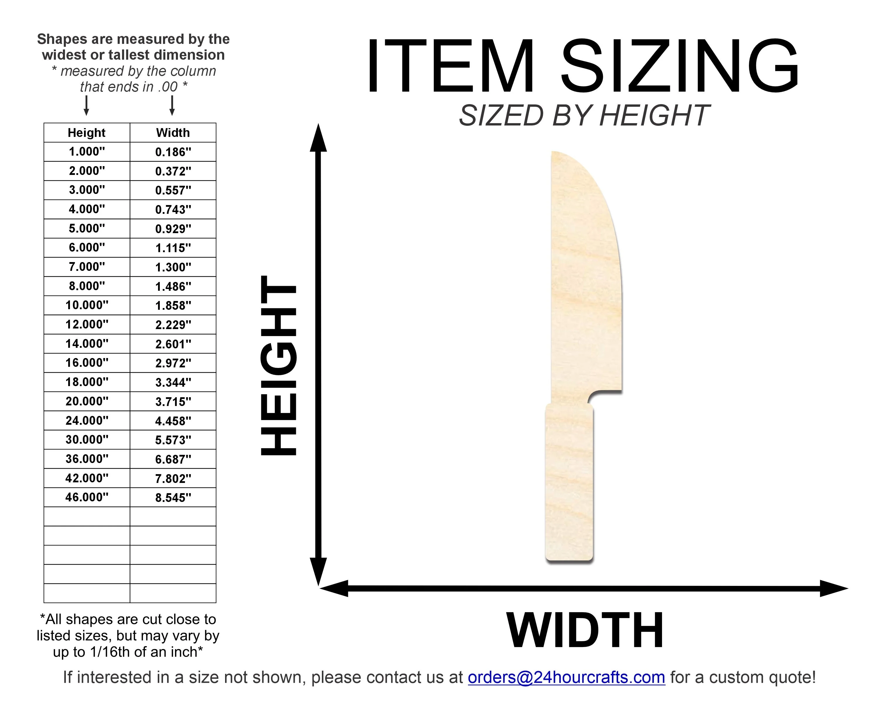 Unfinished Wood Knife Shape | DIY Craft Cutout | up to 46" DIY - Image 2