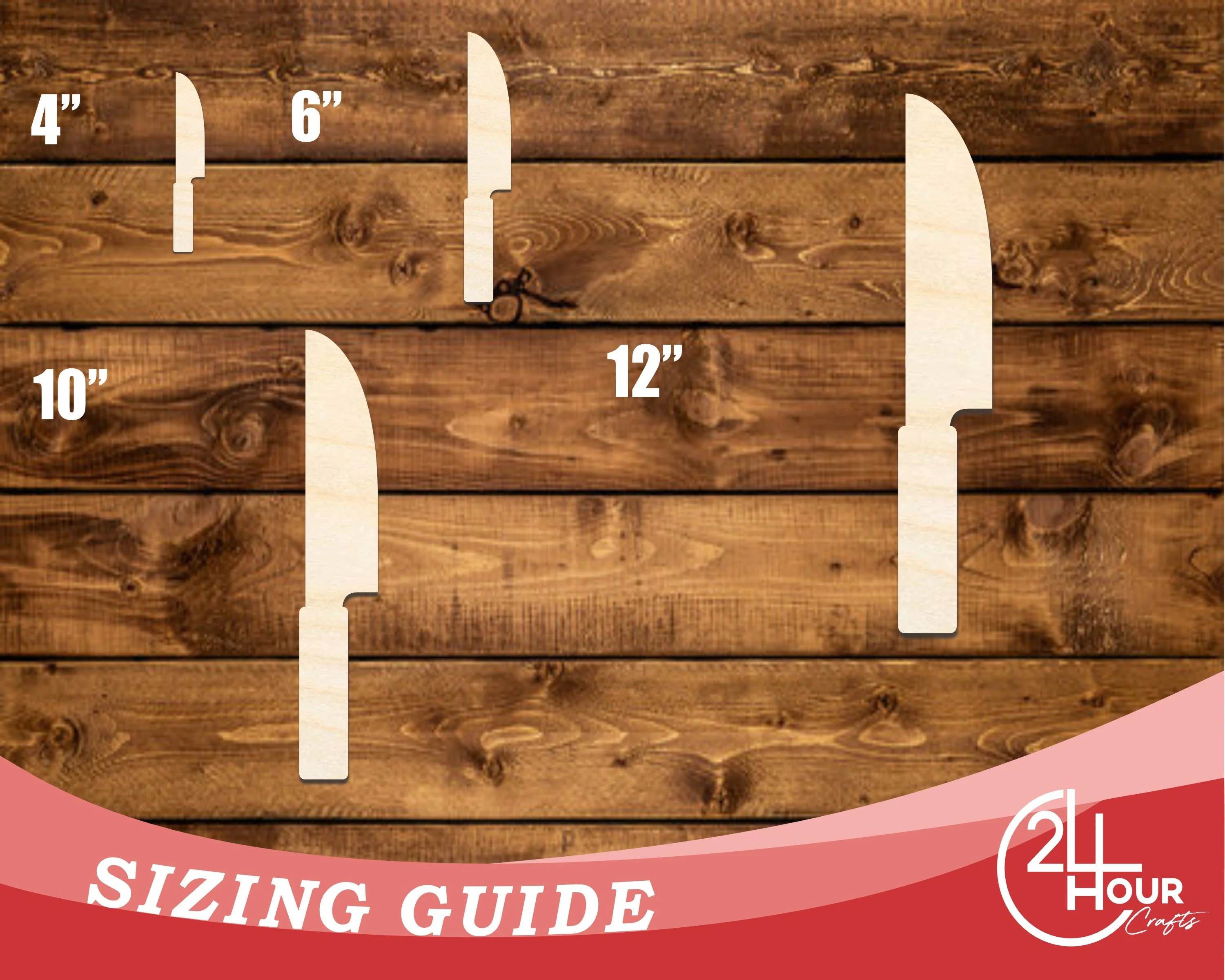 Unfinished Wood Knife Shape | DIY Craft Cutout | up to 46" DIY - Image 3