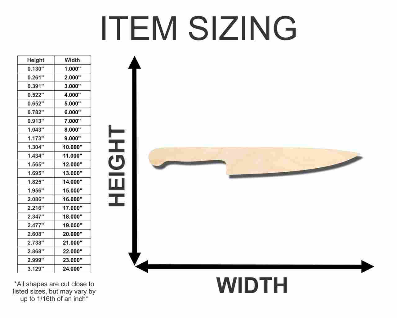 Unfinished Wood Knife Shape - Kitchen - Horror Halloween - Craft - up to 46" DIY - Image 2