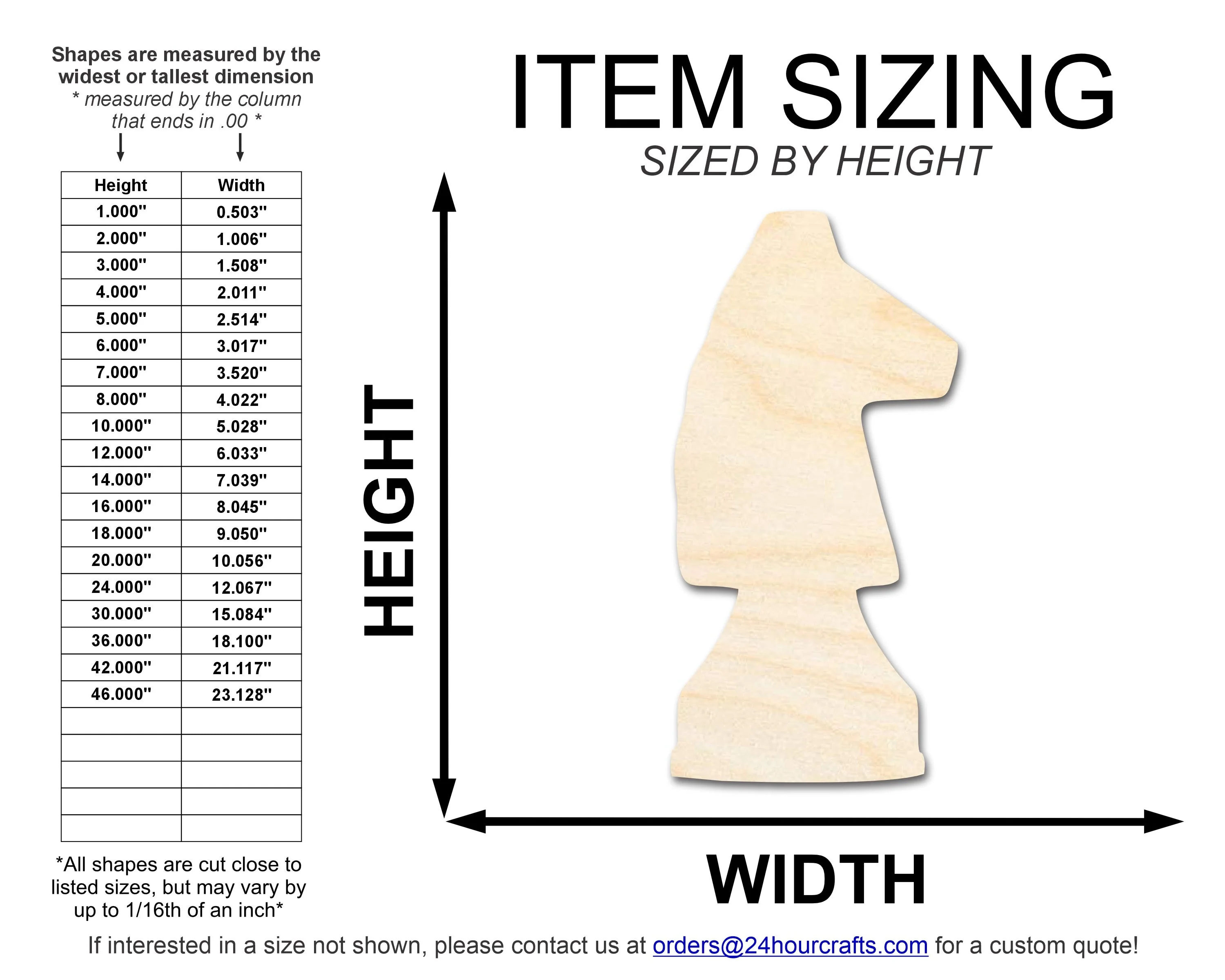 Unfinished Wood Knight Chess Piece Shape | DIY Craft Cutout | up to 46" DIY - Image 2