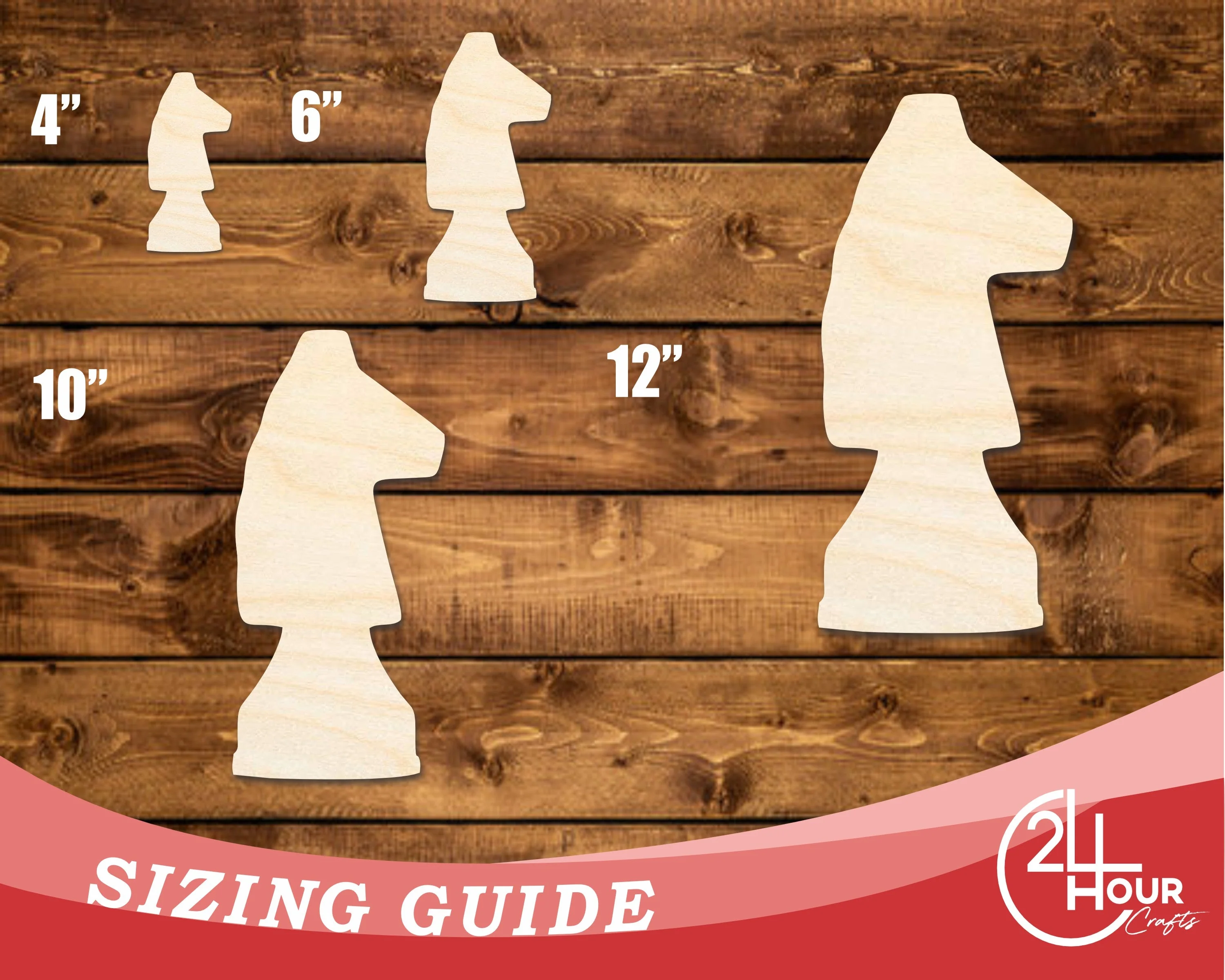 Unfinished Wood Knight Chess Piece Shape | DIY Craft Cutout | up to 46" DIY - Image 3