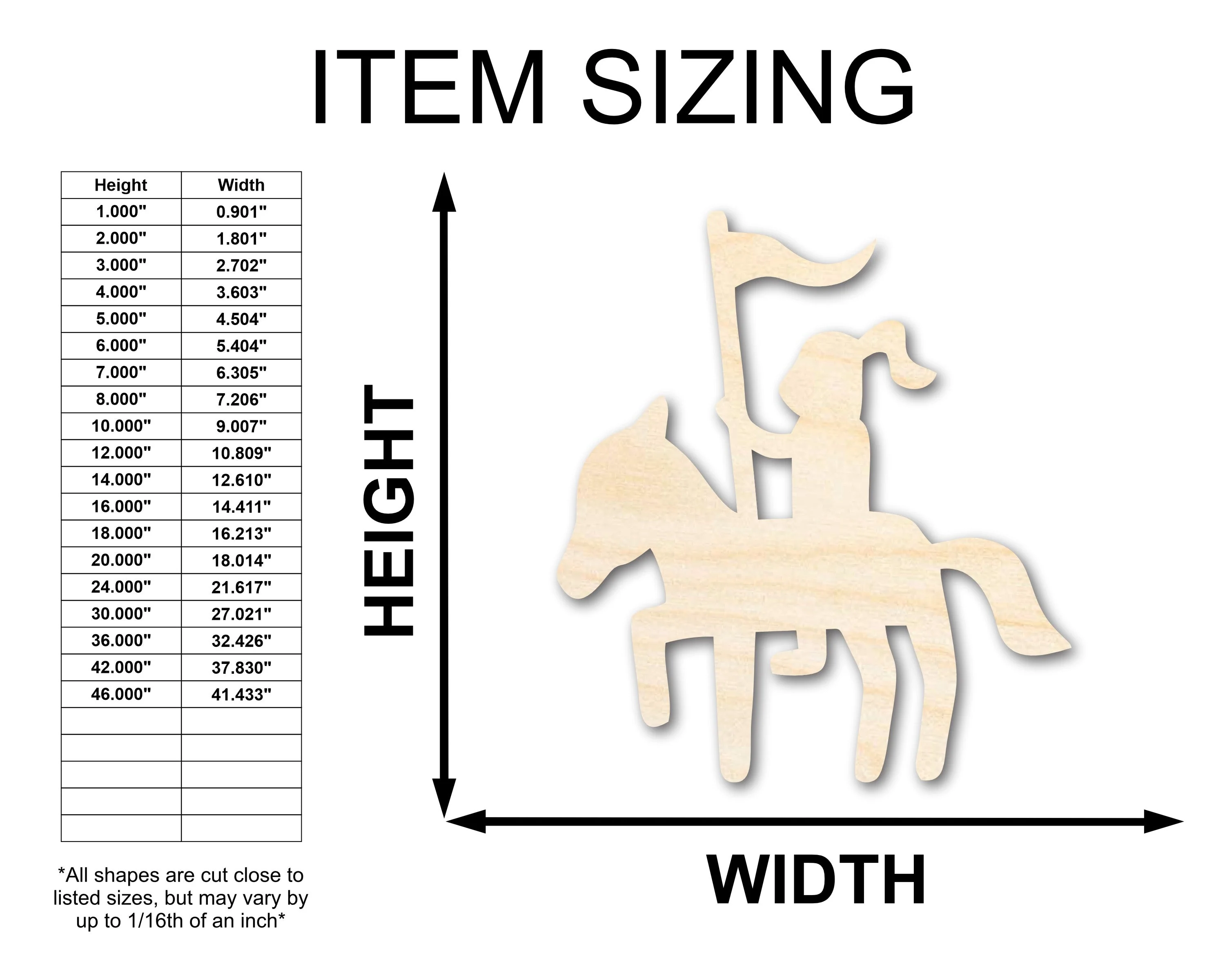 Unfinished Wood Knight Shape - Craft - up to 46" - Image 2