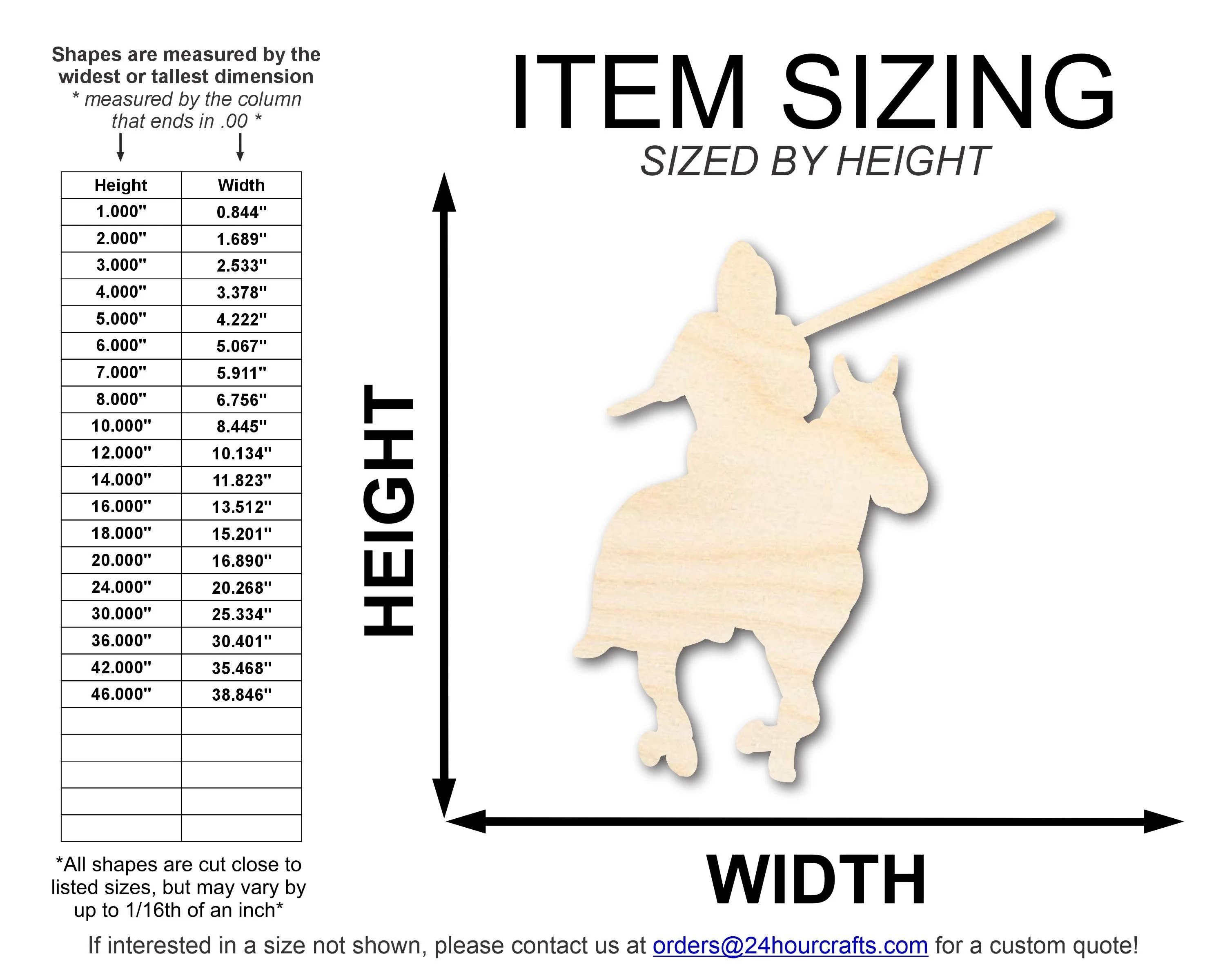 Unfinished Wood Knight Shape | DIY Craft Cutout | up to 46" DIY - Image 2