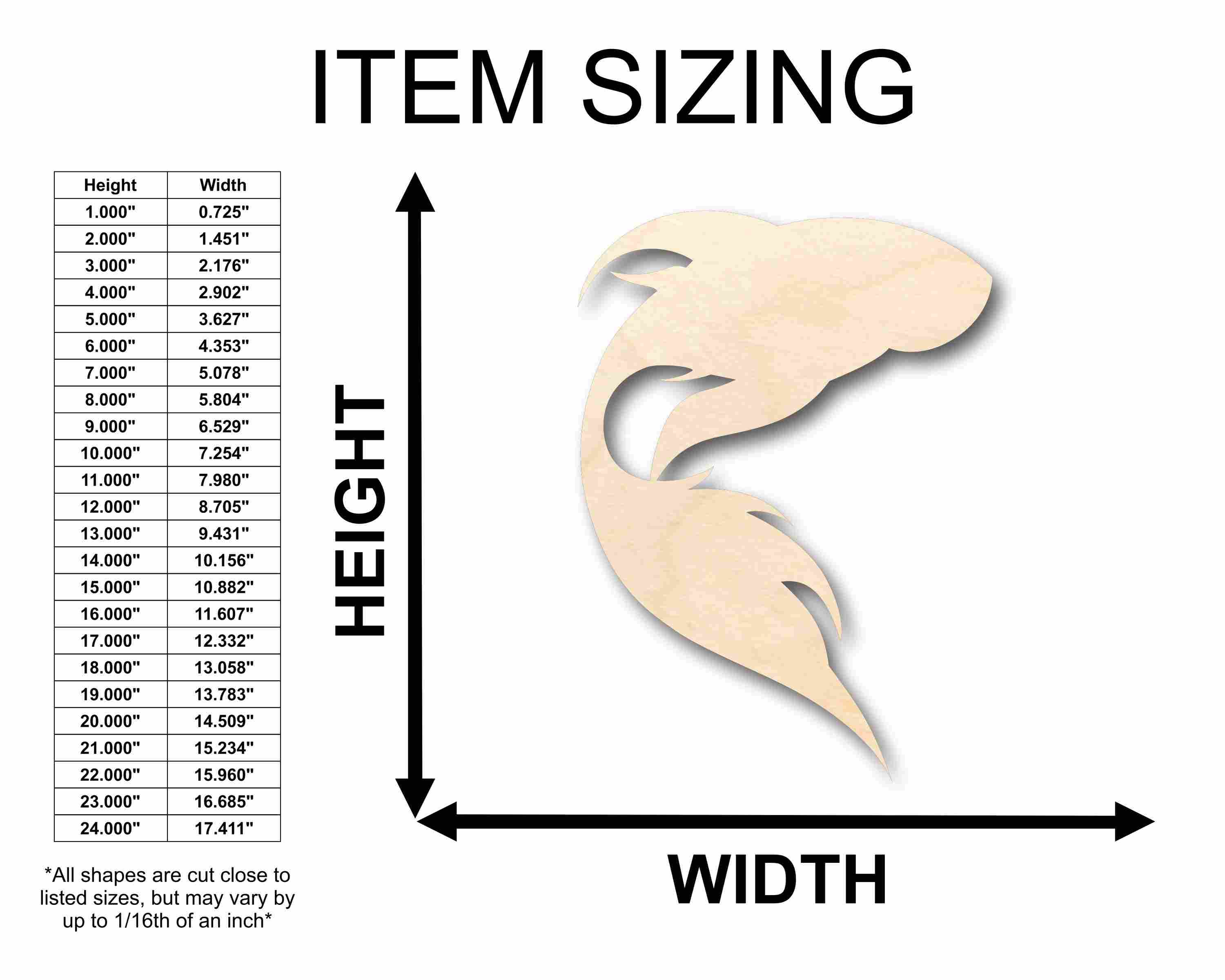 Unfinished Wood Koi Fish Goldfish Silhouette - Craft- up to 46" DIY - Image 2