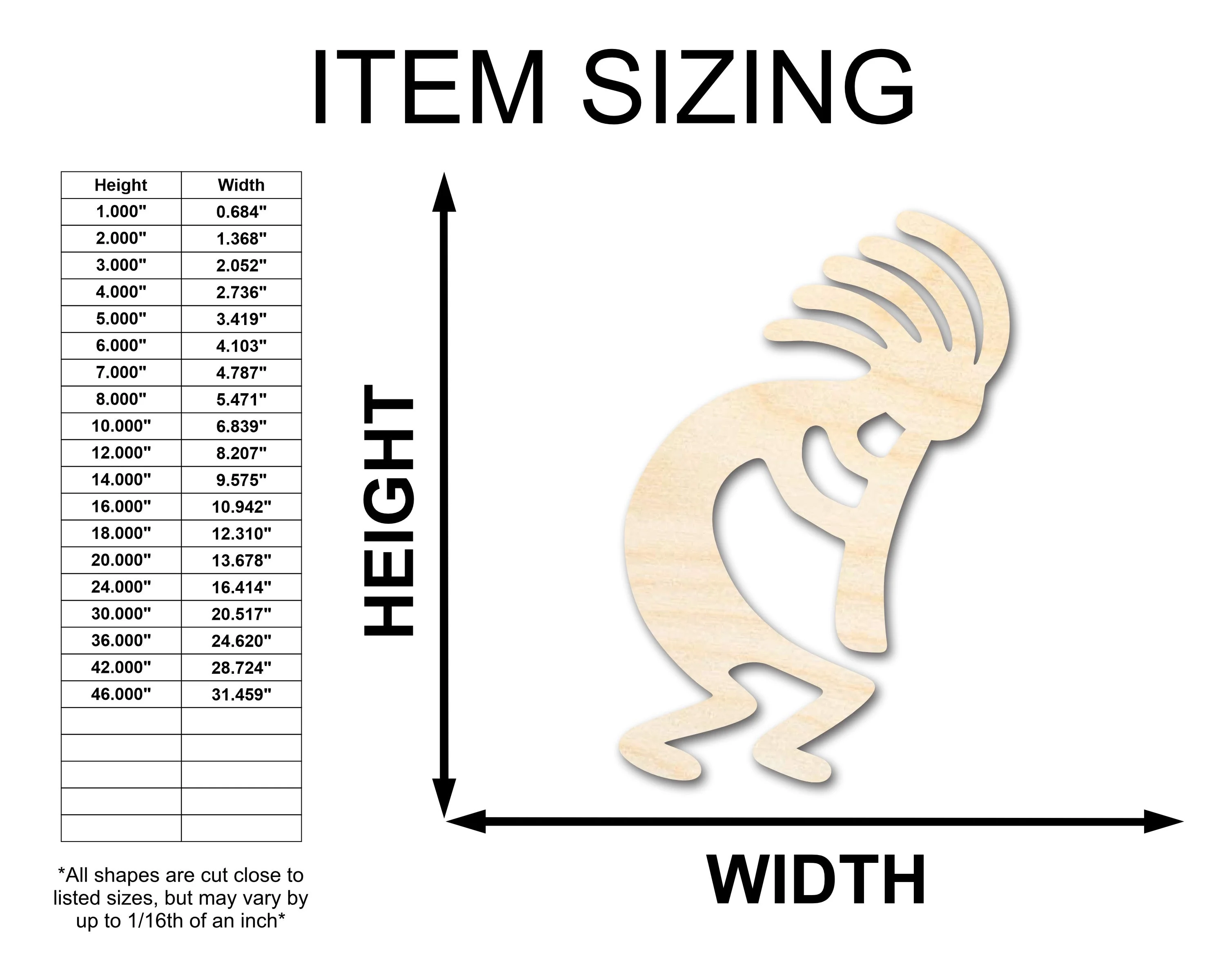 Unfinished Wood Kokopelli Shape - Craft - up to 46" - Image 2