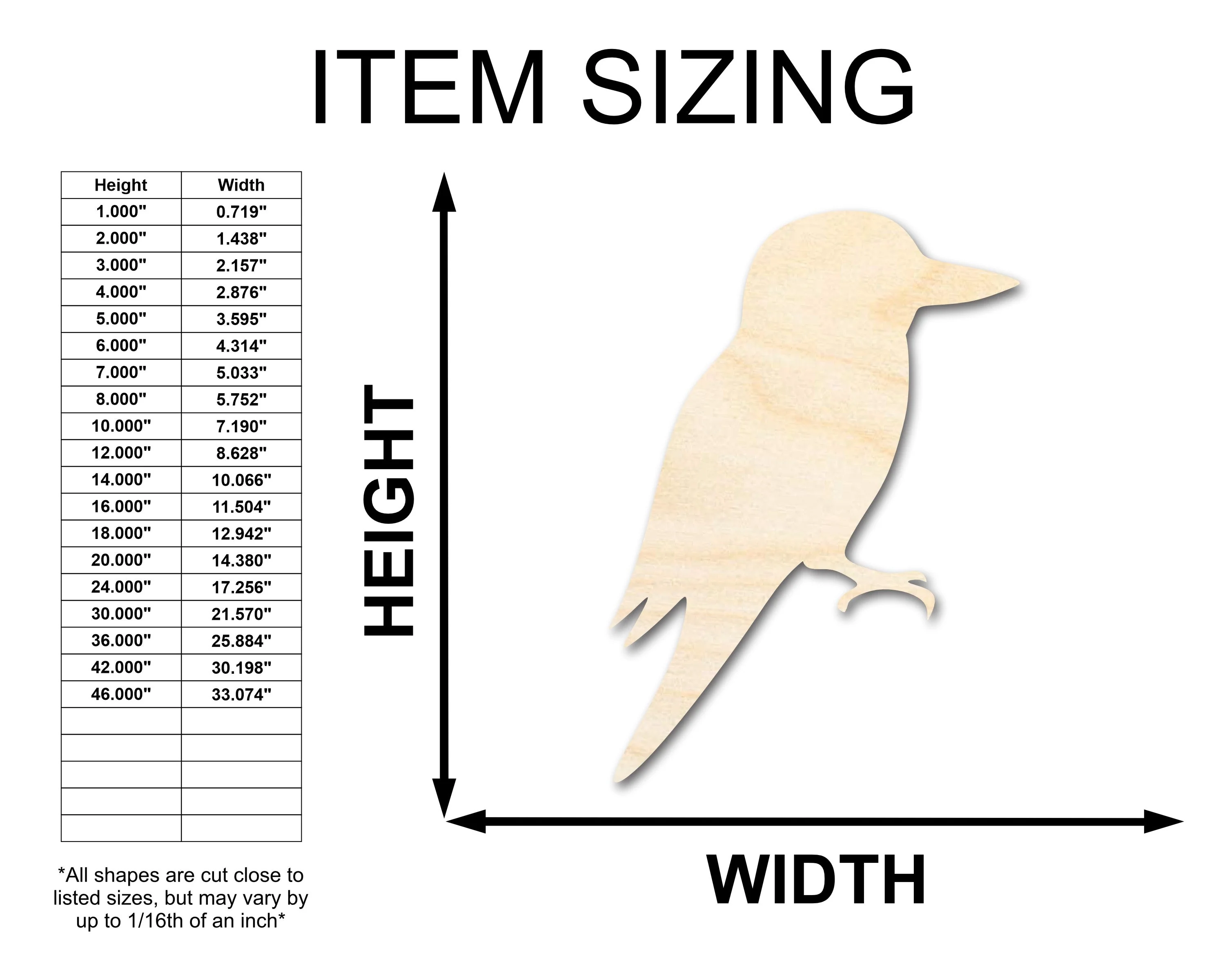 Unfinished Wood Kookaburra Shape - Craft - up to 46" DIY - Image 2