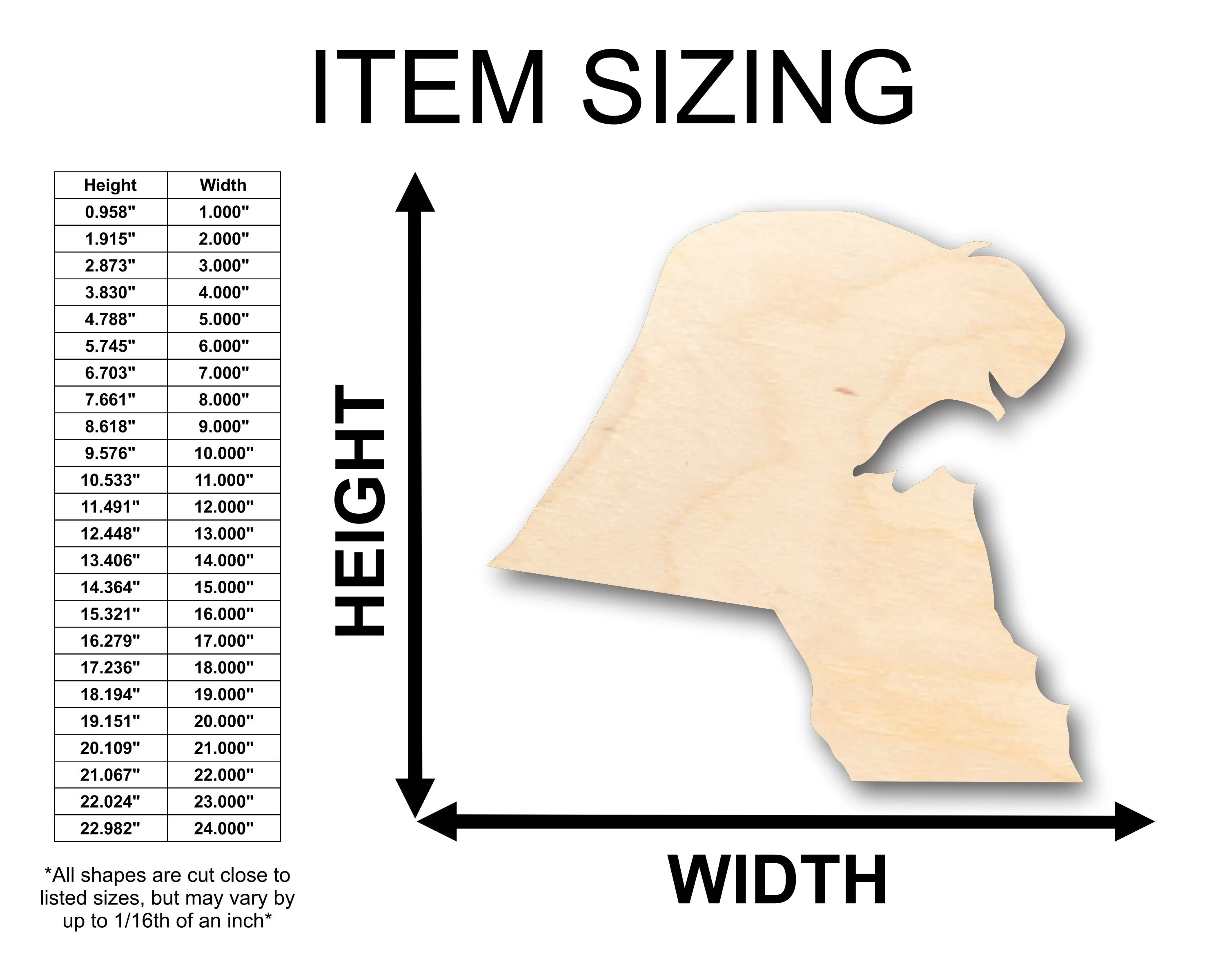 Unfinished Wood Kuwait Country Shape - Craft - up to 46" DIY - Image 2