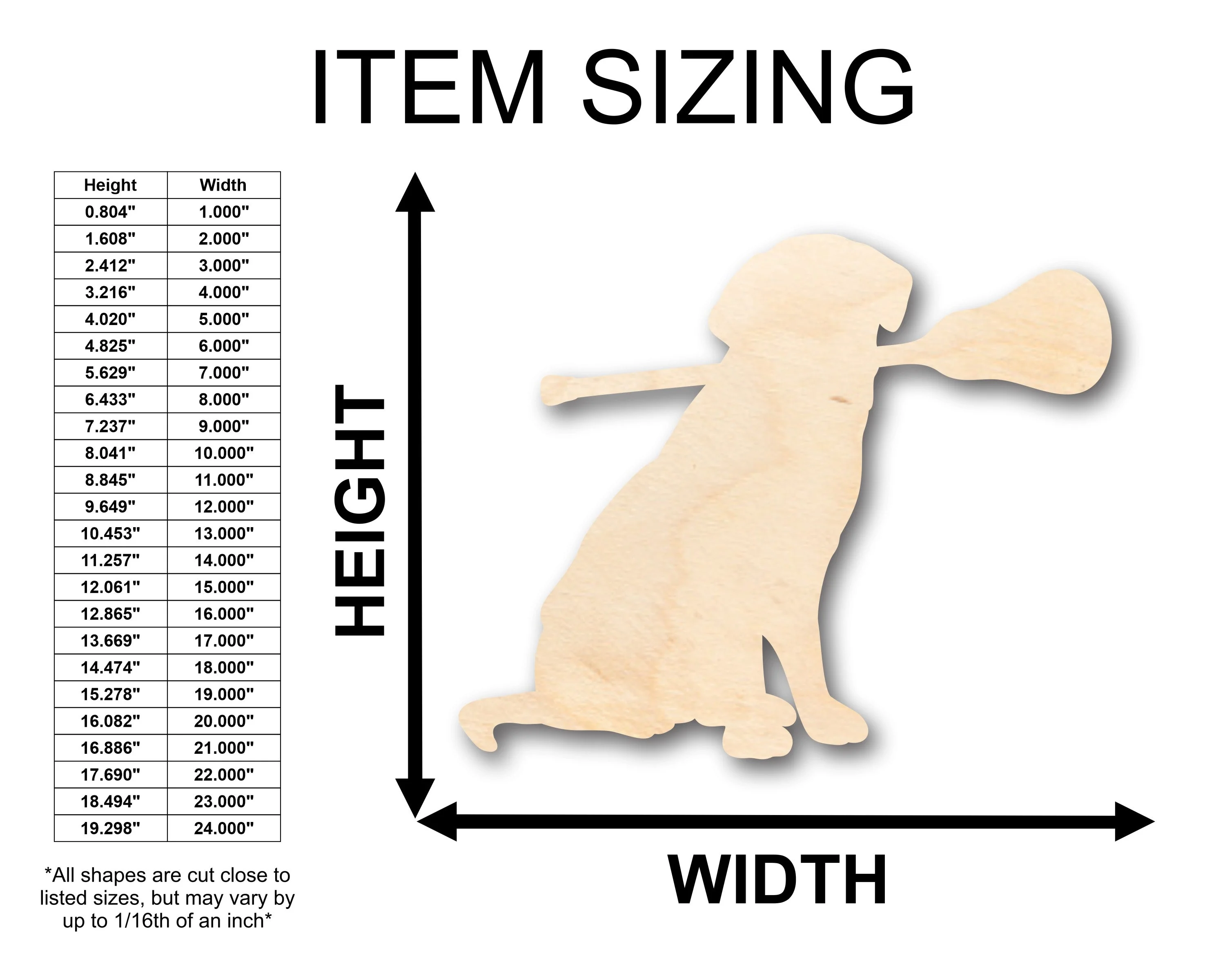 Unfinished Wood Lacrosse Dog Shape - Craft - up to 46" DIY - Image 2