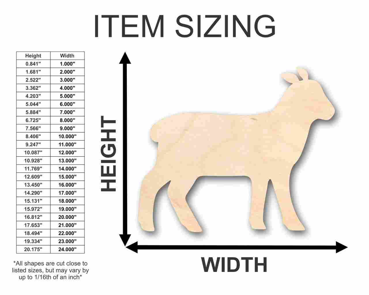 Unfinished Wood Lamb Sheep Shape - Farm Animal - Craft - up to 46" DIY - Image 2