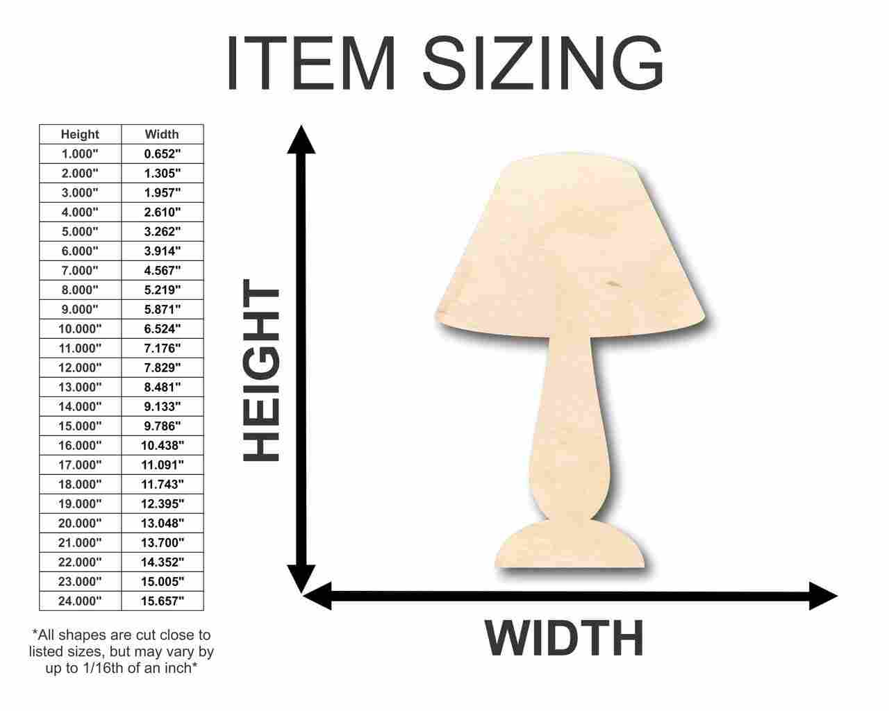 Unfinished Wood Lamp Shape - Craft - up to 46" DIY - Image 2