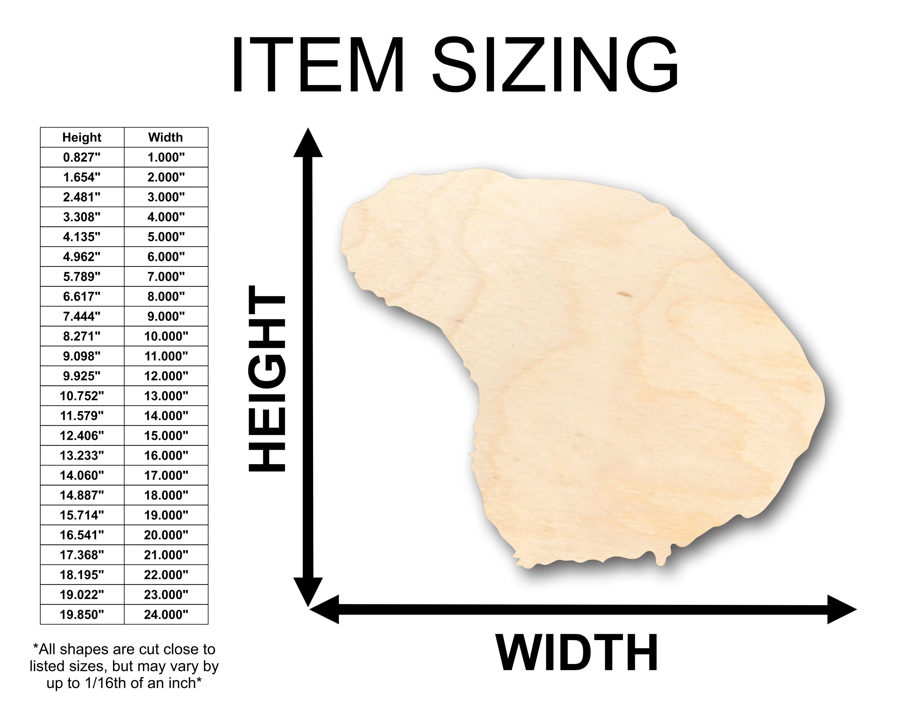 Unfinished Wood Lanai Hawaii Island Shape - Craft - up to 46" DIY - Image 2