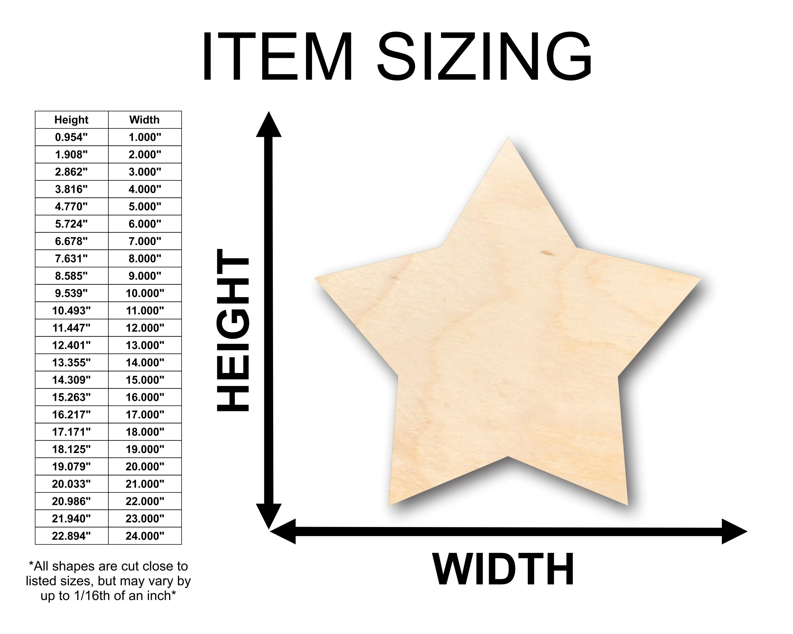 Unfinished Wood Large Fat Star Shape - Craft - up to 46" DIY - Image 2