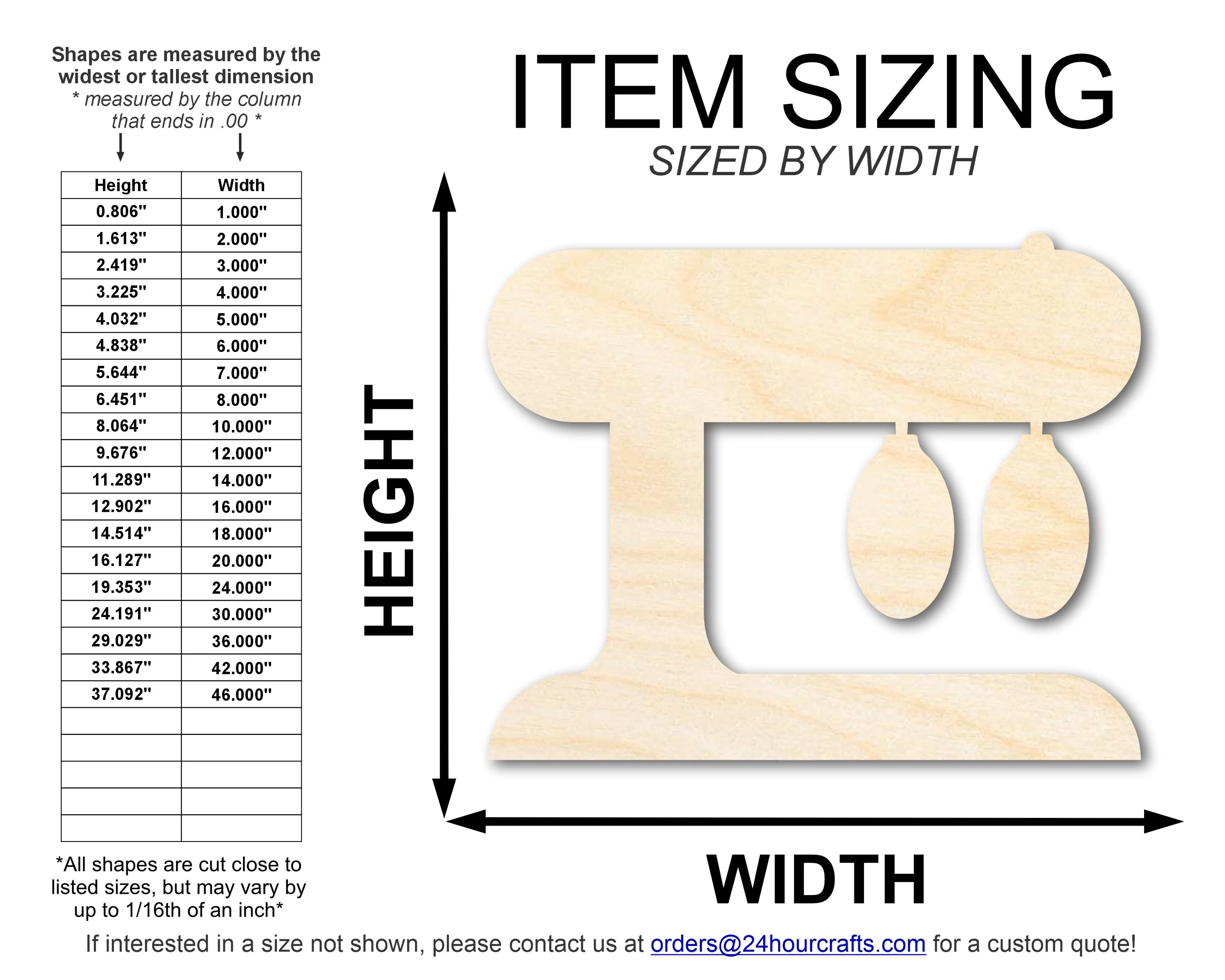 Unfinished Wood Large Mixer Shape | DIY Craft Cutout | up to 46" DIY - Image 2