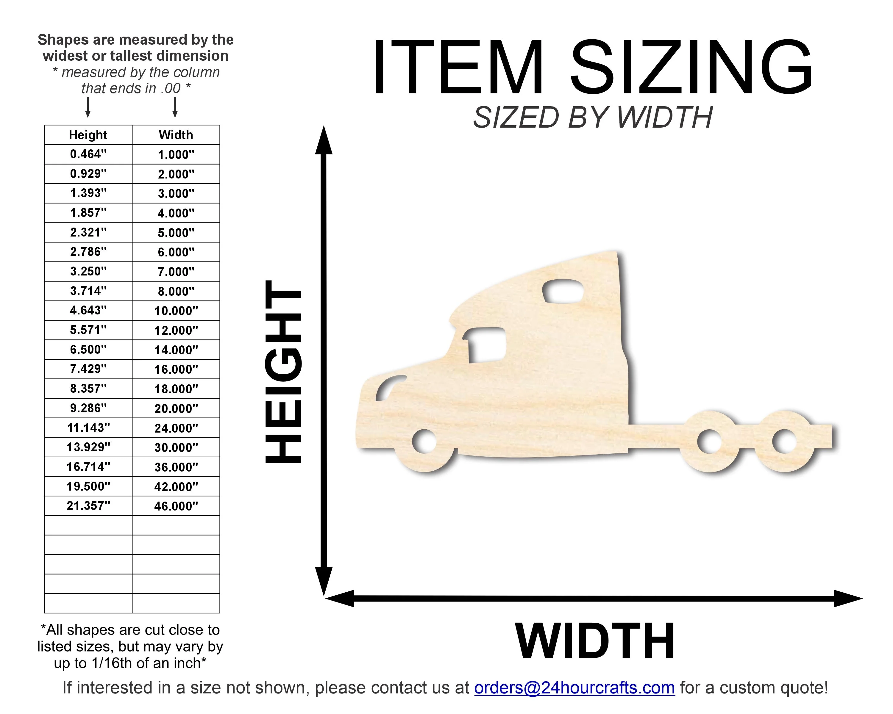 Unfinished Wood Large Truck Shape | DIY Craft Cutout | up to 46" DIY - Image 2