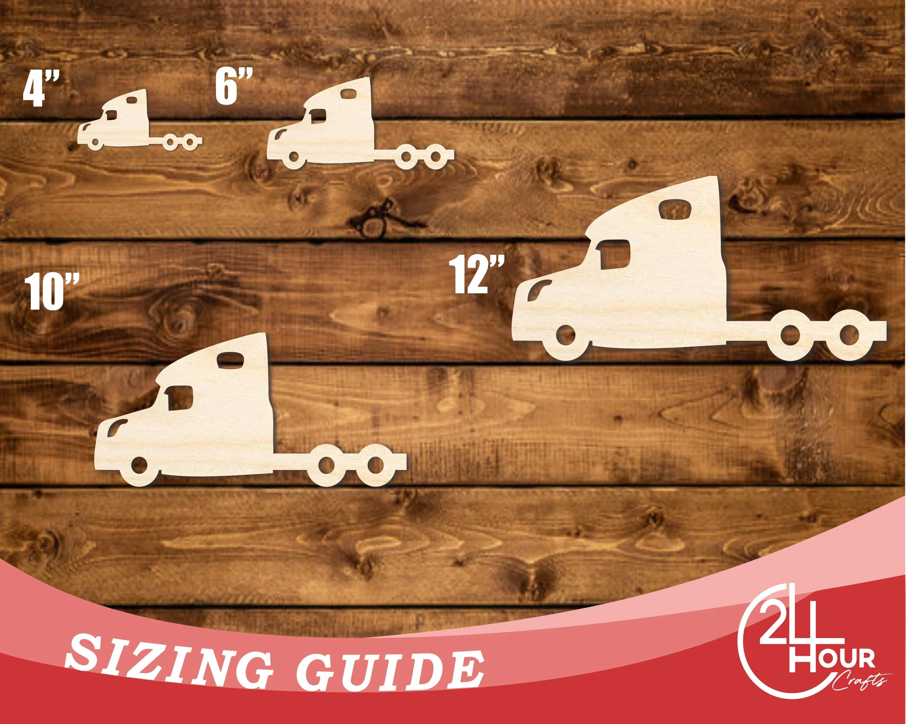 Unfinished Wood Large Truck Shape | DIY Craft Cutout | up to 46" DIY - Image 3