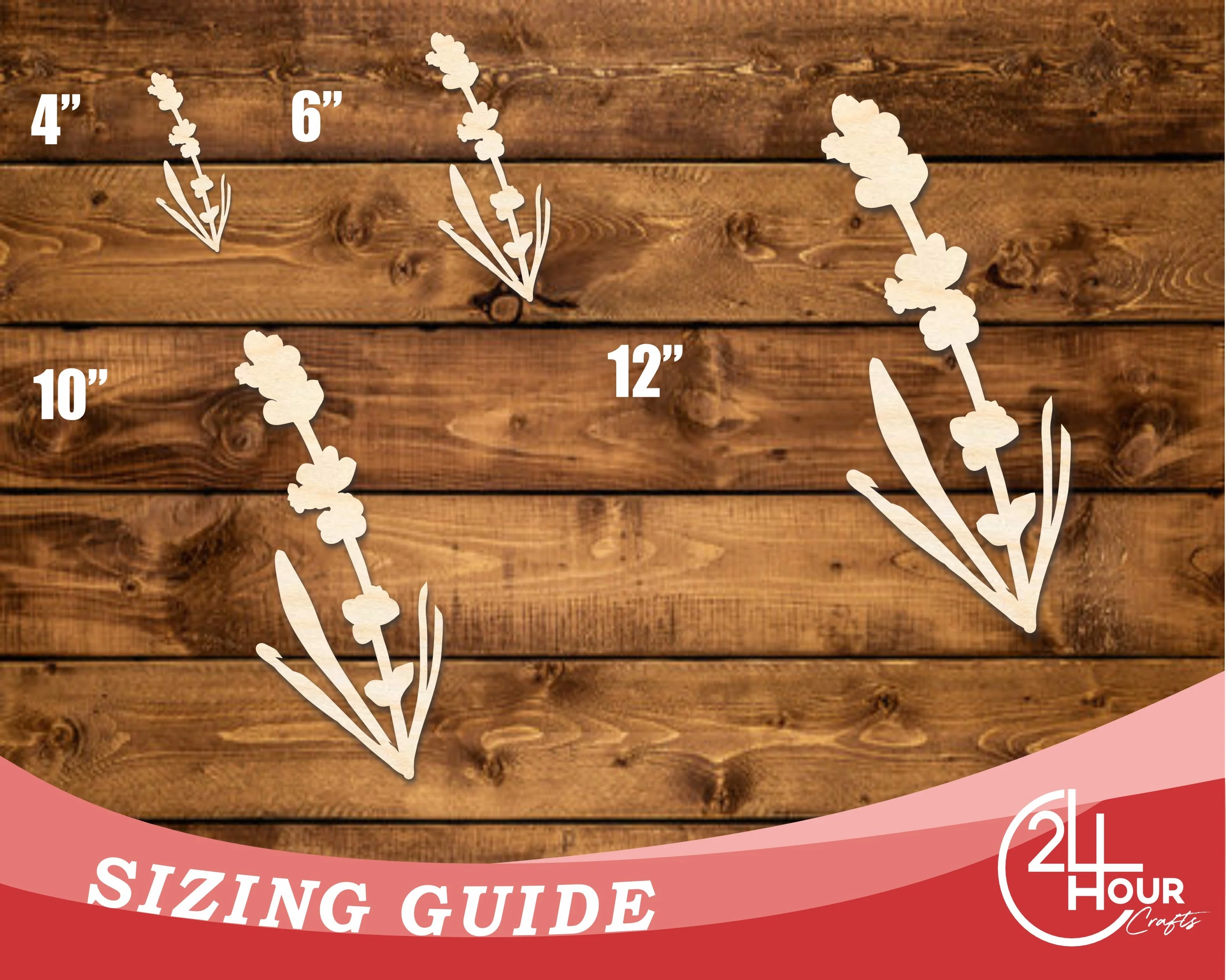 Unfinished Wood Lavender Shape | DIY Craft Cutout | up to 46" DIY - Image 3