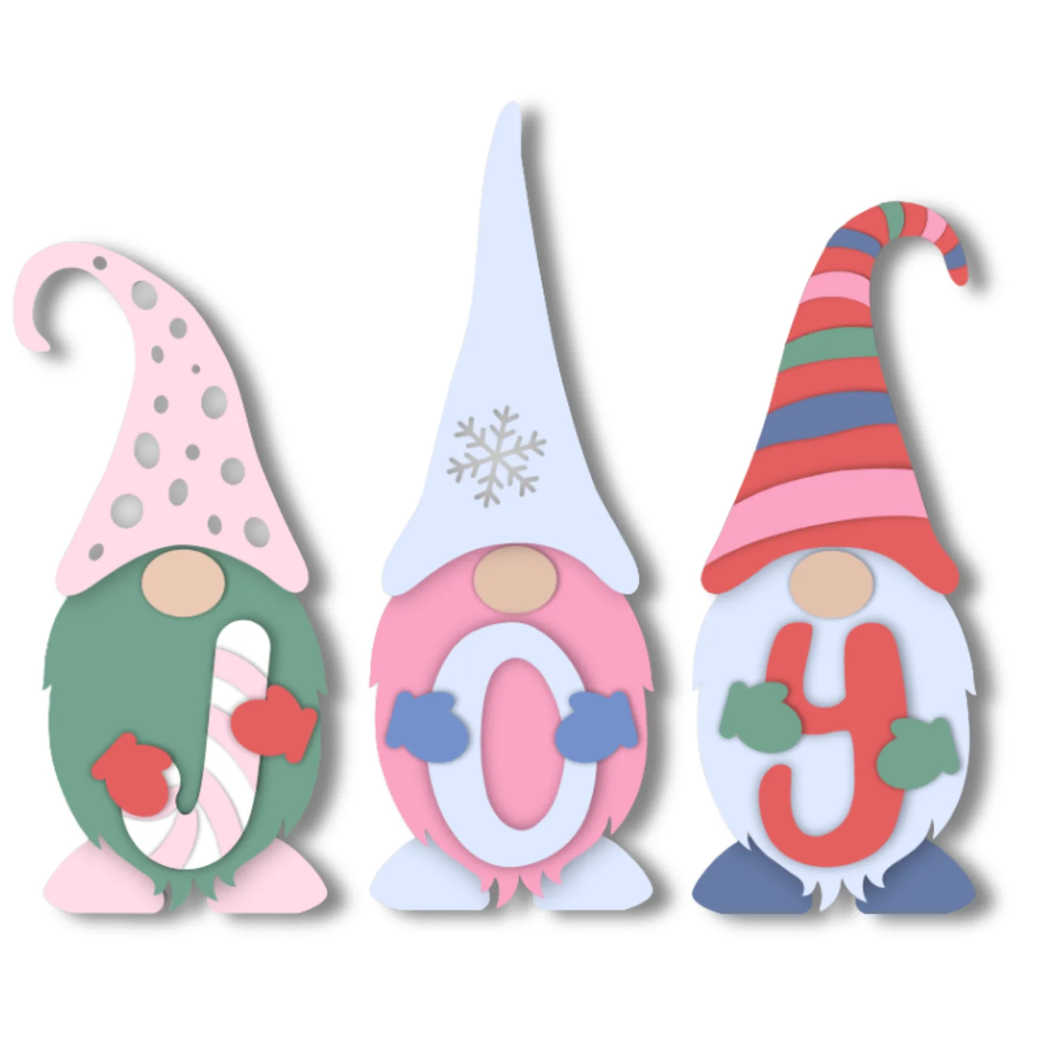 Unfinished Wood Layered and Etched Gnome Shelf Sitters | Set of 3 | 1/4" Wood | Wood Craft DIY - Image 2