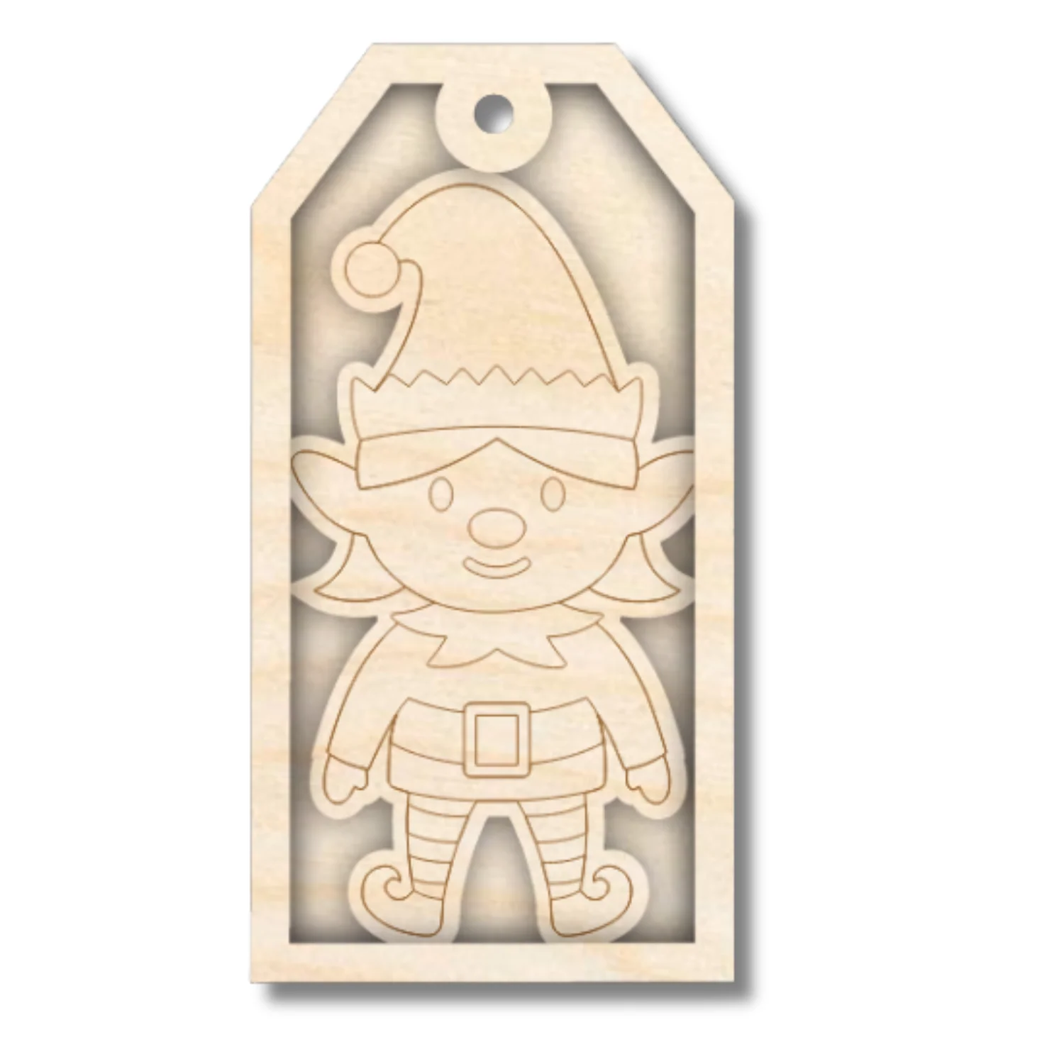 Unfinished Wood Layered Christmas Gift Tags | 14 Options | 3 Piece | 4"-6" Tall | 1/8" Wood | Wood Craft DIY - Image 14