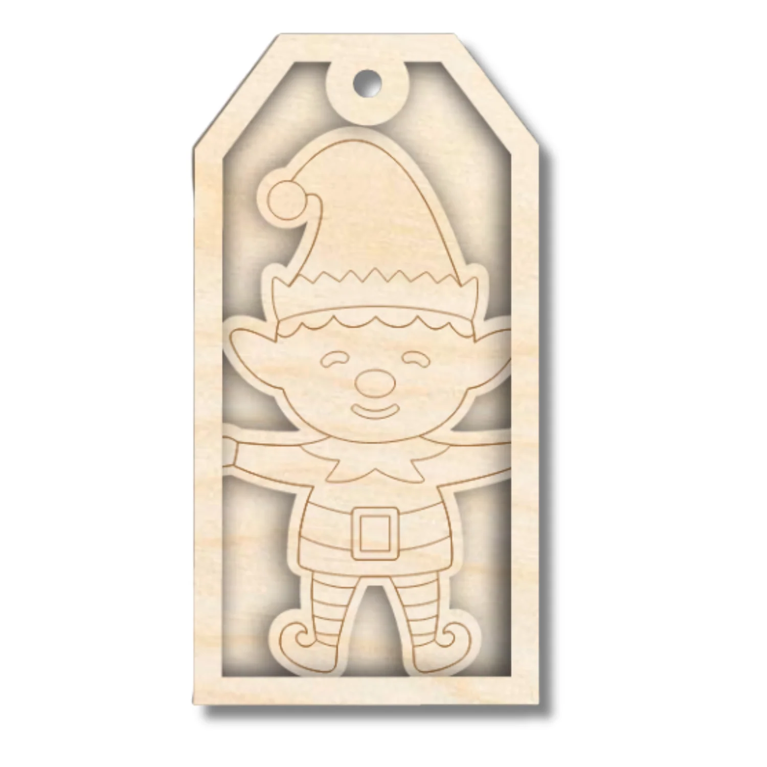 Unfinished Wood Layered Christmas Gift Tags | 14 Options | 3 Piece | 4"-6" Tall | 1/8" Wood | Wood Craft DIY - Image 15