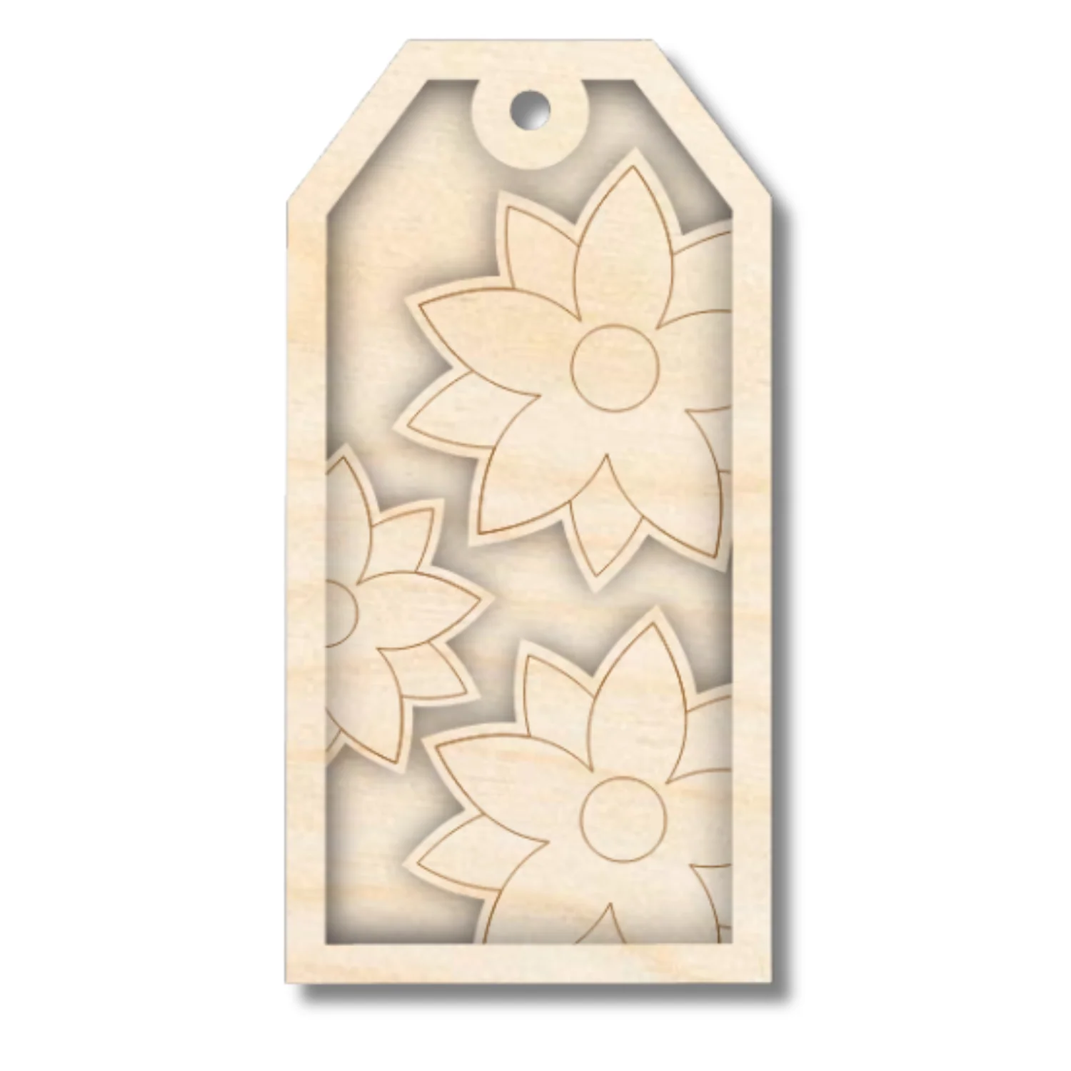 Unfinished Wood Layered Christmas Gift Tags | 14 Options | 3 Piece | 4"-6" Tall | 1/8" Wood | Wood Craft DIY - Image 3