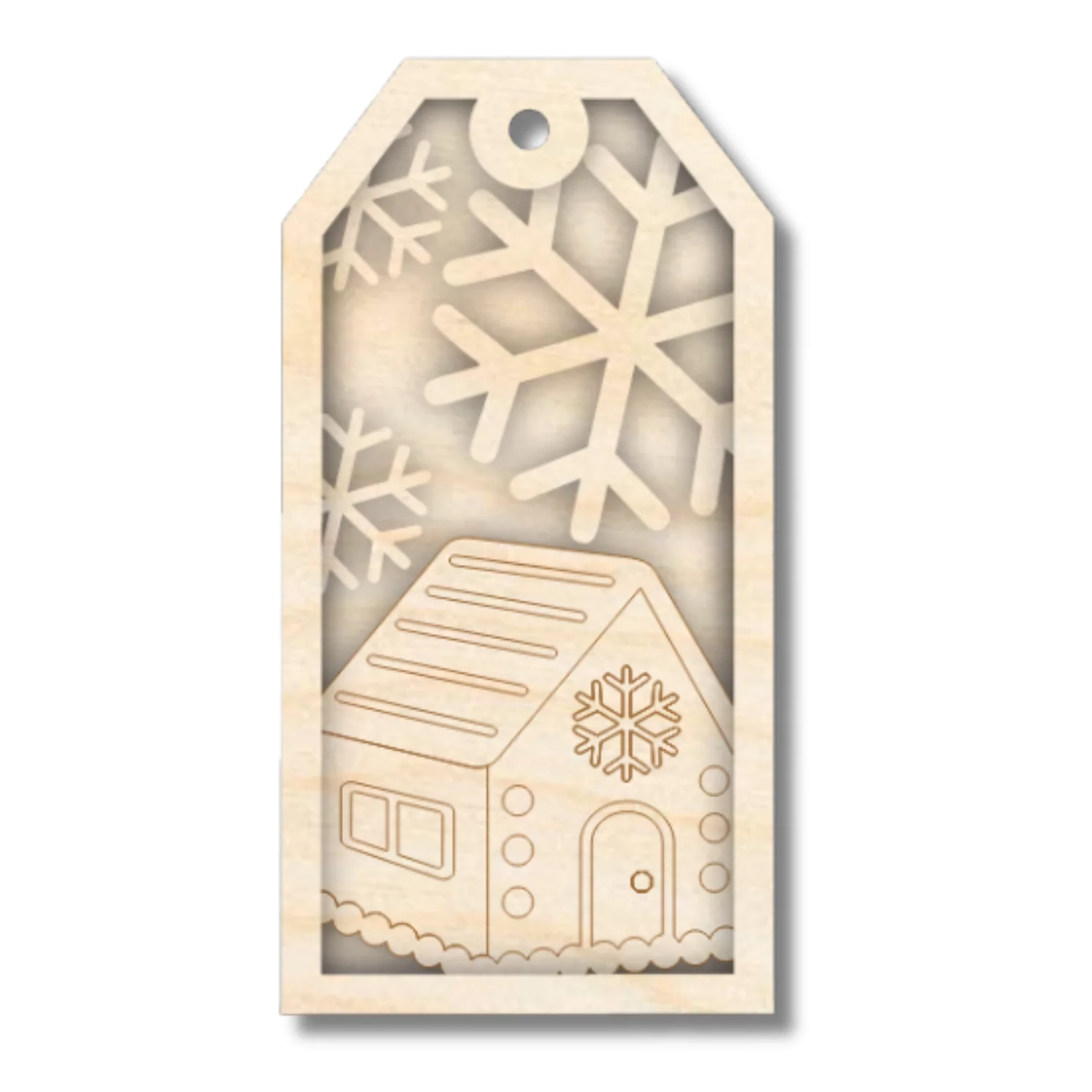 Unfinished Wood Layered Christmas Gift Tags | 14 Options | 3 Piece | 4"-6" Tall | 1/8" Wood | Wood Craft DIY - Image 4