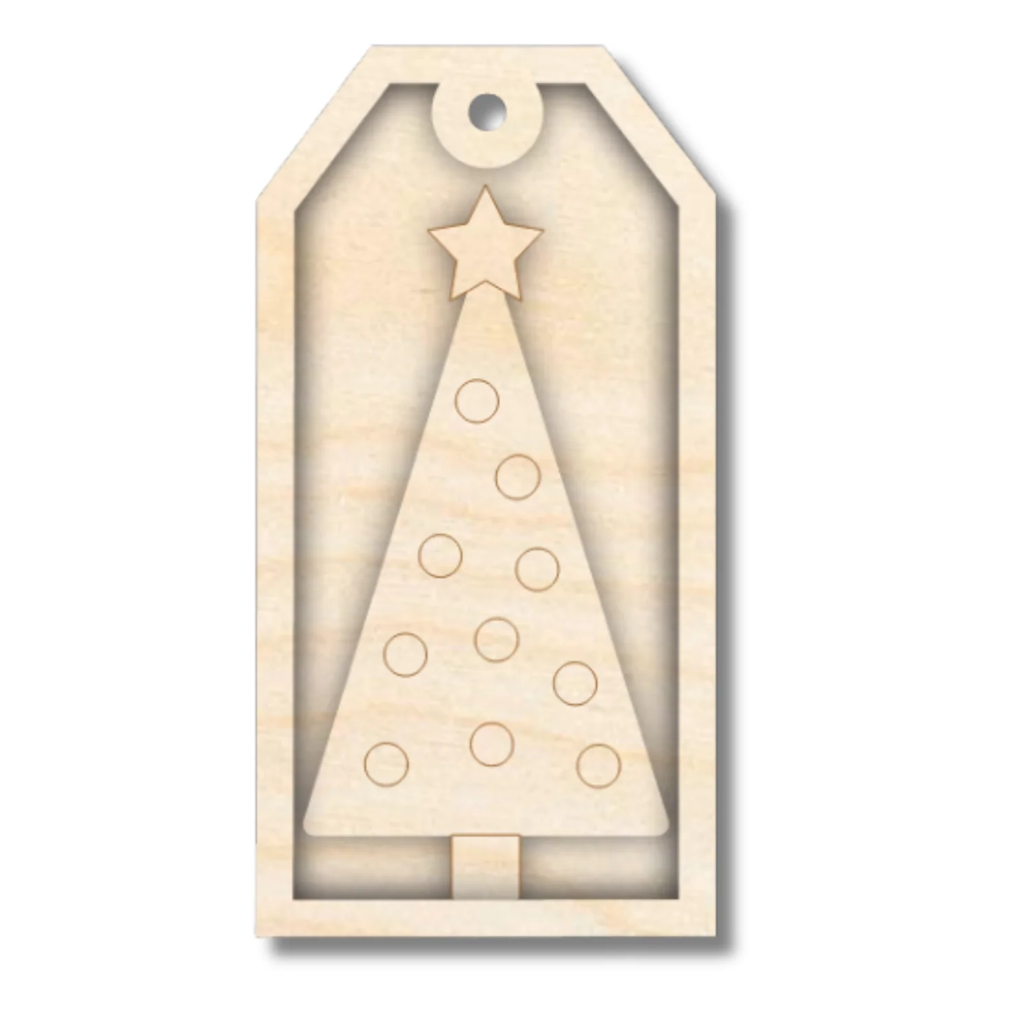 Unfinished Wood Layered Christmas Gift Tags | 14 Options | 3 Piece | 4"-6" Tall | 1/8" Wood | Wood Craft DIY - Image 5