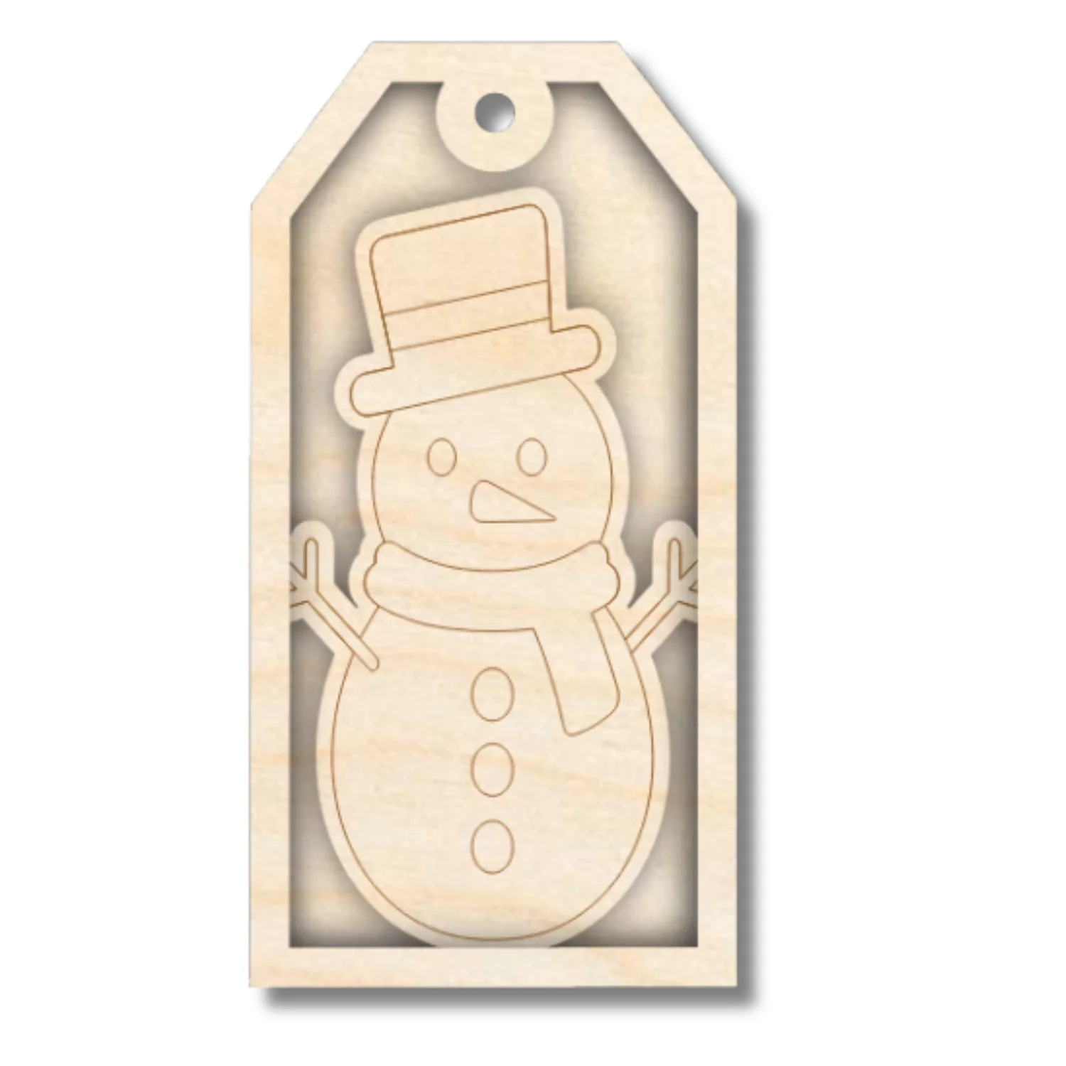 Unfinished Wood Layered Christmas Gift Tags | 14 Options | 3 Piece | 4"-6" Tall | 1/8" Wood | Wood Craft DIY - Image 9