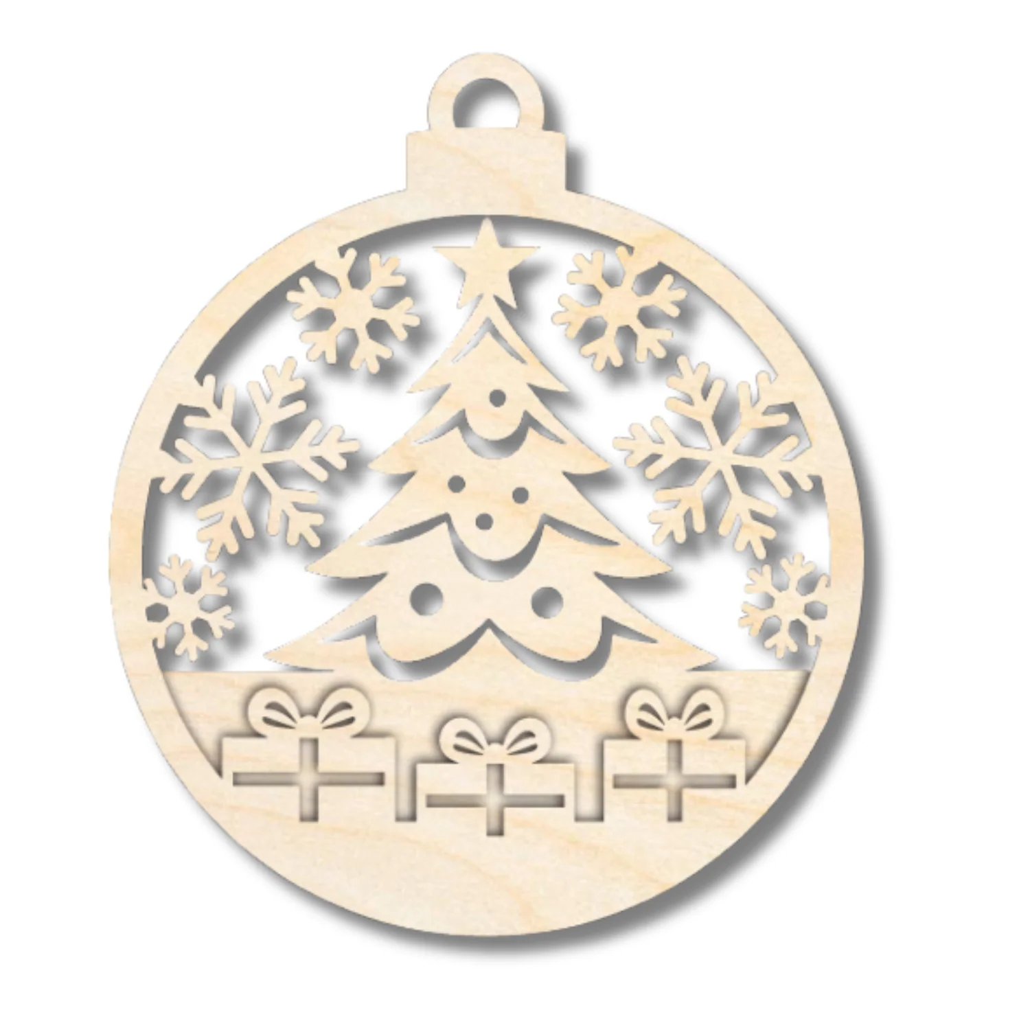 Unfinished Wood Layered Circle Christmas Ornaments | 2 or 3 Piece | 5" Tall | 1/8" Wood | Wood Craft DIY - Image 4