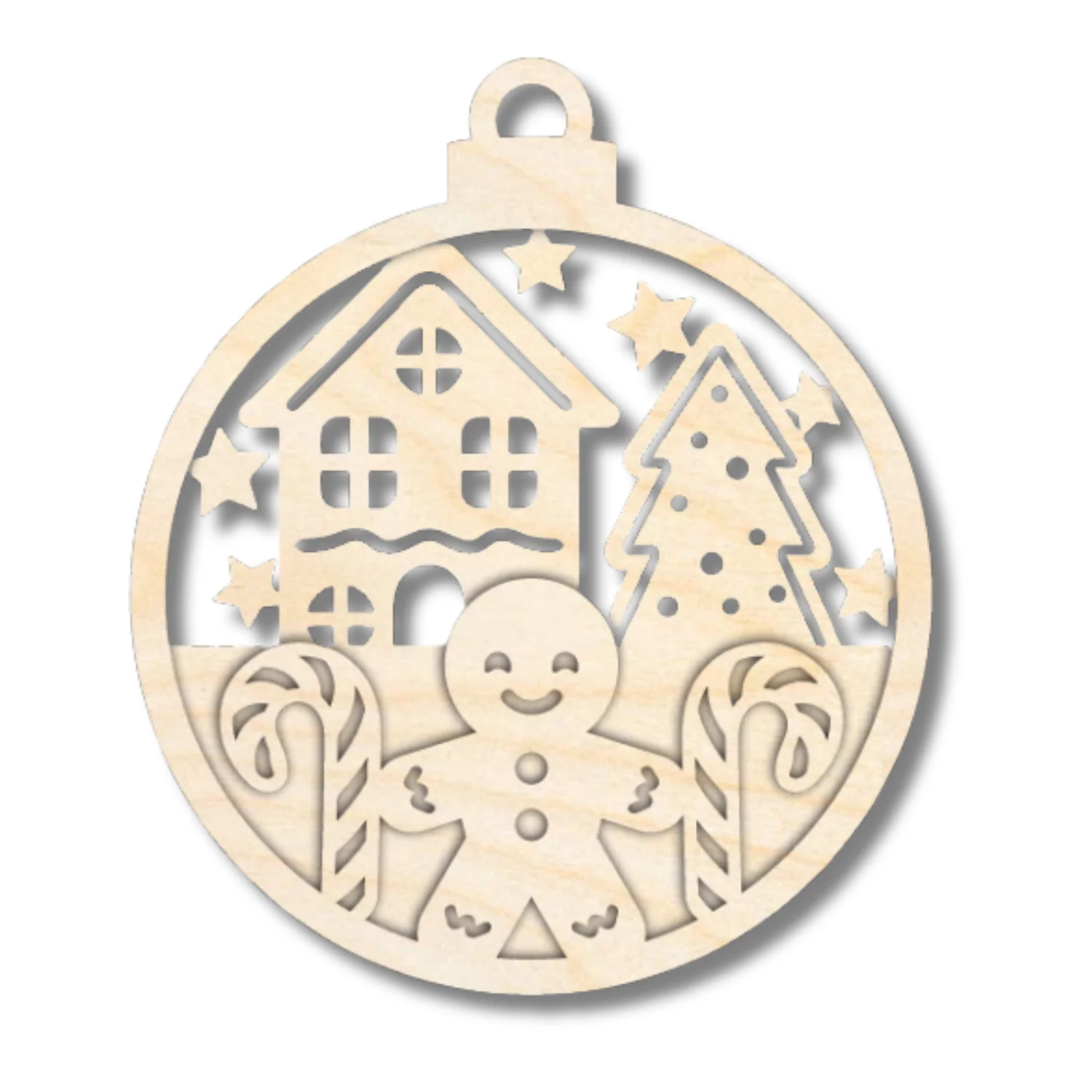 Unfinished Wood Layered Circle Christmas Ornaments | 2 or 3 Piece | 5" Tall | 1/8" Wood | Wood Craft DIY - Image 5