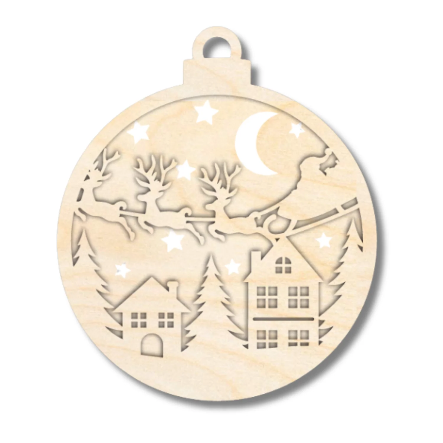 Unfinished Wood Layered Circle Christmas Ornaments | 2 or 3 Piece | 5" Tall | 1/8" Wood | Wood Craft DIY - Image 6