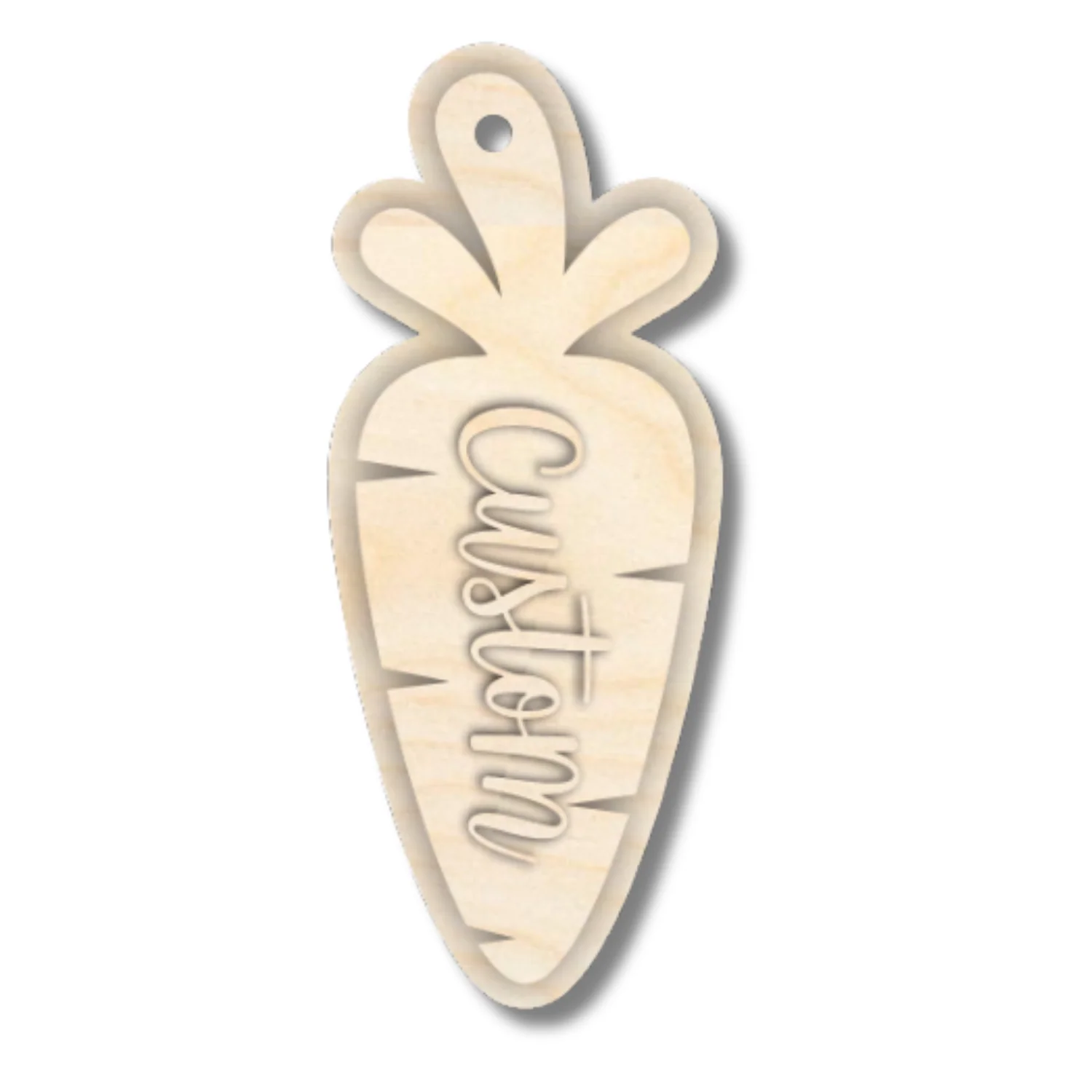 Unfinished Wood Layered Custom Name Carrot Gift Tags | 4 Options | 3 Piece | 4"-6" Tall | 1/8" Wood | Wood Craft DIY - Image 4