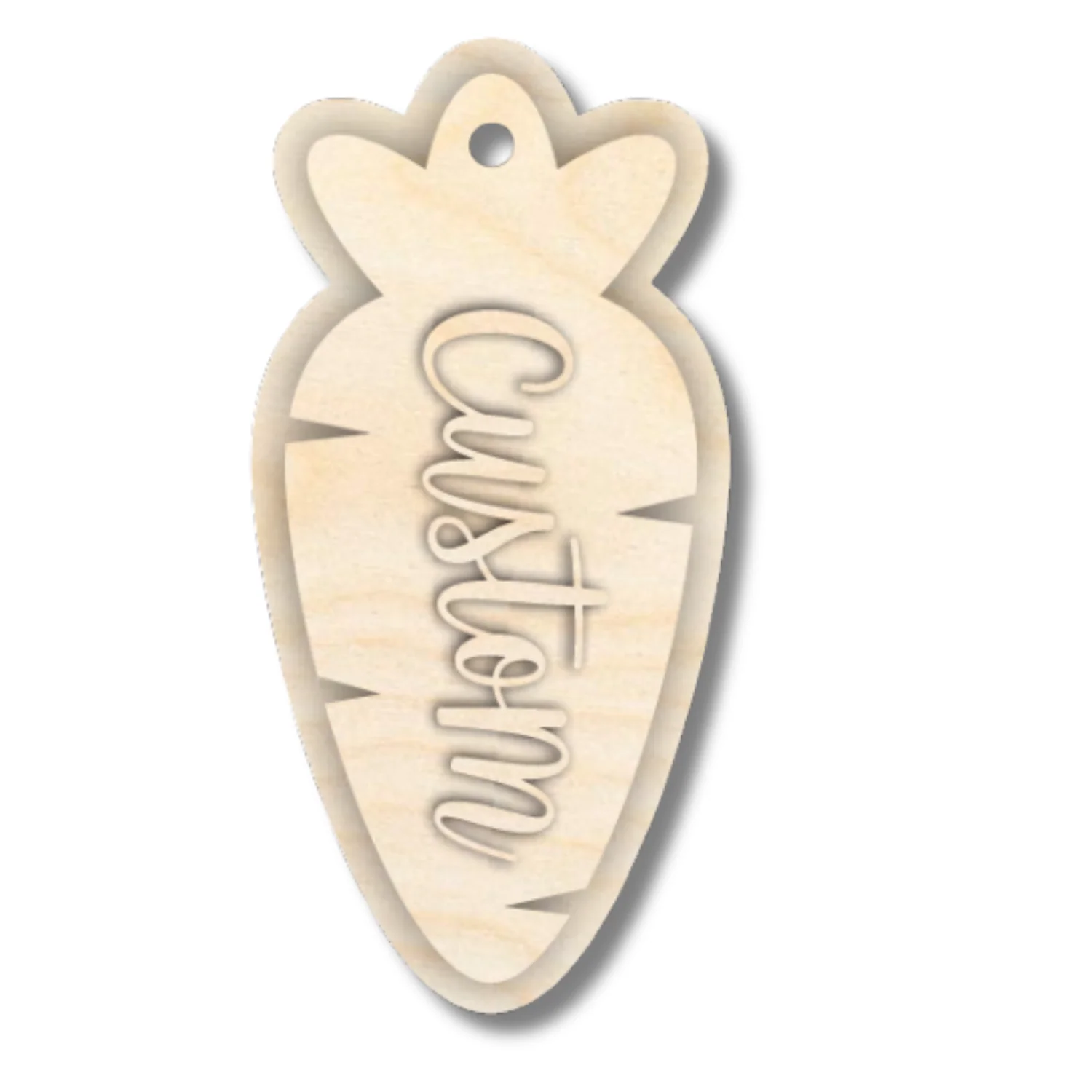 Unfinished Wood Layered Custom Name Carrot Gift Tags | 4 Options | 3 Piece | 4"-6" Tall | 1/8" Wood | Wood Craft DIY - Image 5