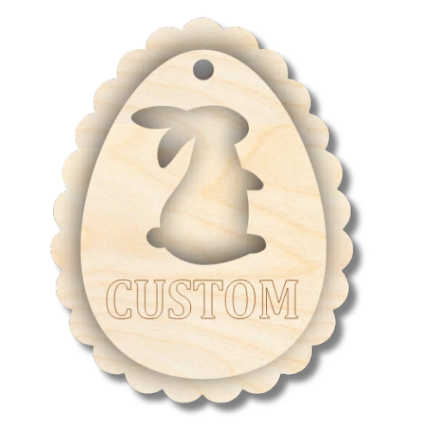 Unfinished Wood Layered Custom Name Easter Egg Gift Tags | 6 Options | 2 Piece | 4"-6" Tall | 1/8" Wood | Wood Craft DIY - Image 2