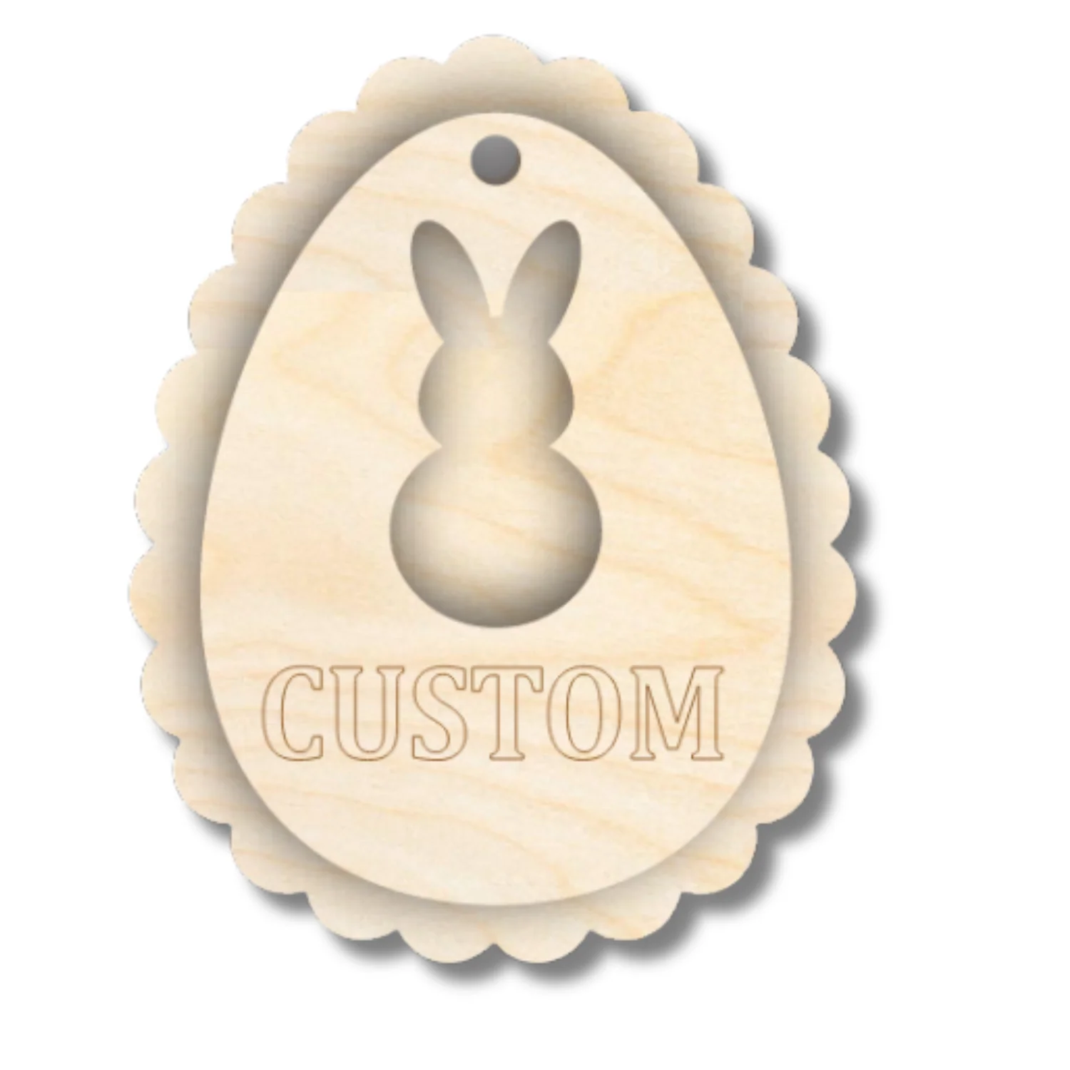 Unfinished Wood Layered Custom Name Easter Egg Gift Tags | 6 Options | 2 Piece | 4"-6" Tall | 1/8" Wood | Wood Craft DIY - Image 3