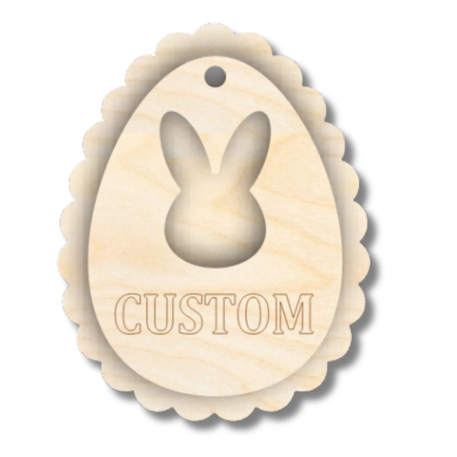Unfinished Wood Layered Custom Name Easter Egg Gift Tags | 6 Options | 2 Piece | 4"-6" Tall | 1/8" Wood | Wood Craft DIY - Image 4