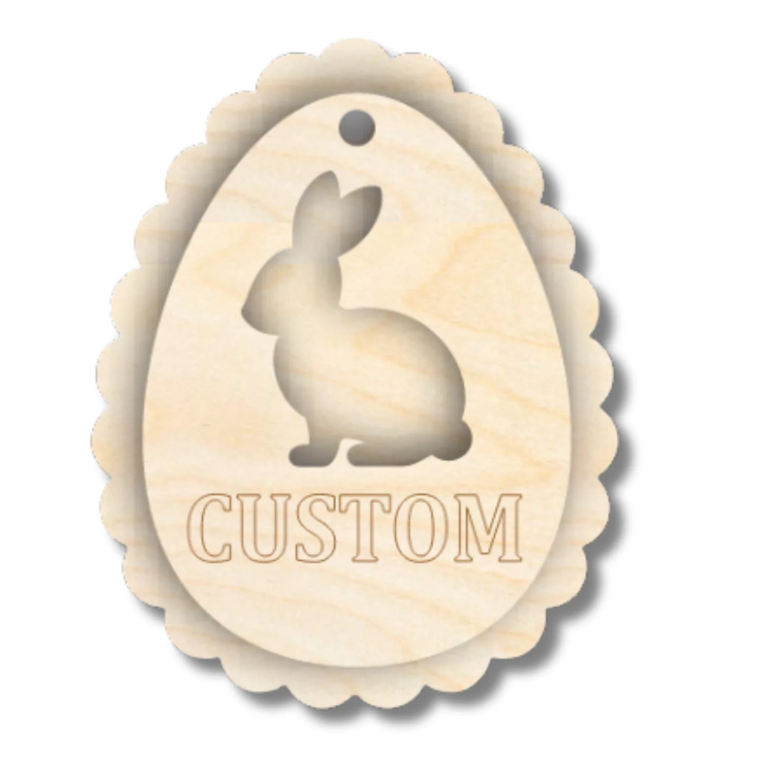 Unfinished Wood Layered Custom Name Easter Egg Gift Tags | 6 Options | 2 Piece | 4"-6" Tall | 1/8" Wood | Wood Craft DIY - Image 5