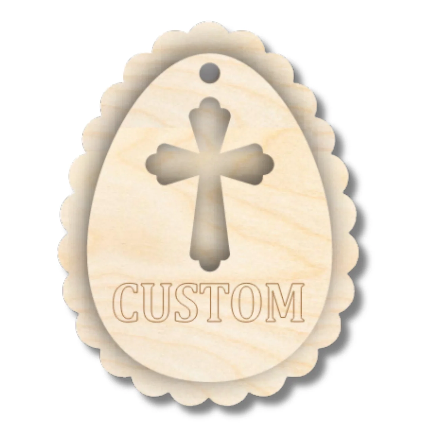 Unfinished Wood Layered Custom Name Easter Egg Gift Tags | 6 Options | 2 Piece | 4"-6" Tall | 1/8" Wood | Wood Craft DIY - Image 6