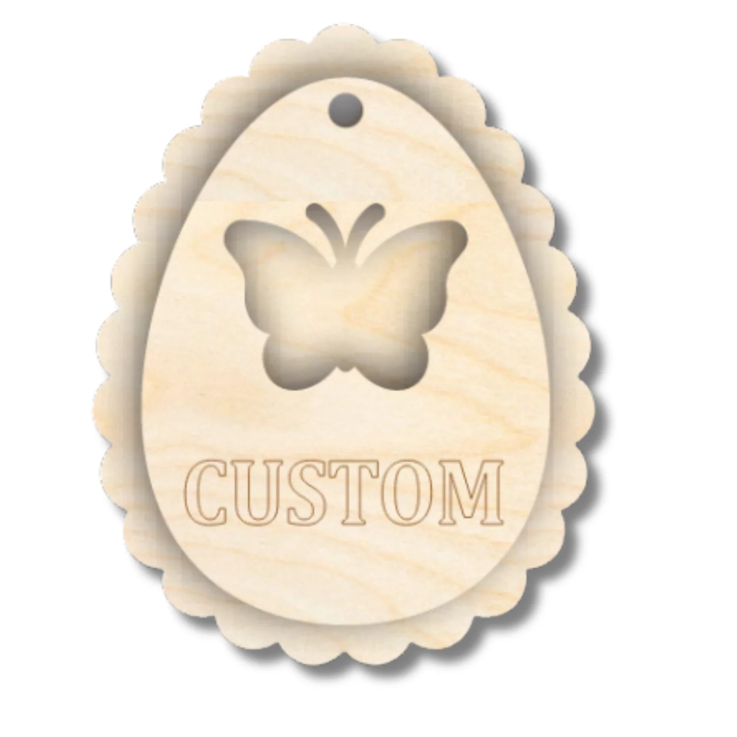 Unfinished Wood Layered Custom Name Easter Egg Gift Tags | 6 Options | 2 Piece | 4"-6" Tall | 1/8" Wood | Wood Craft DIY - Image 7