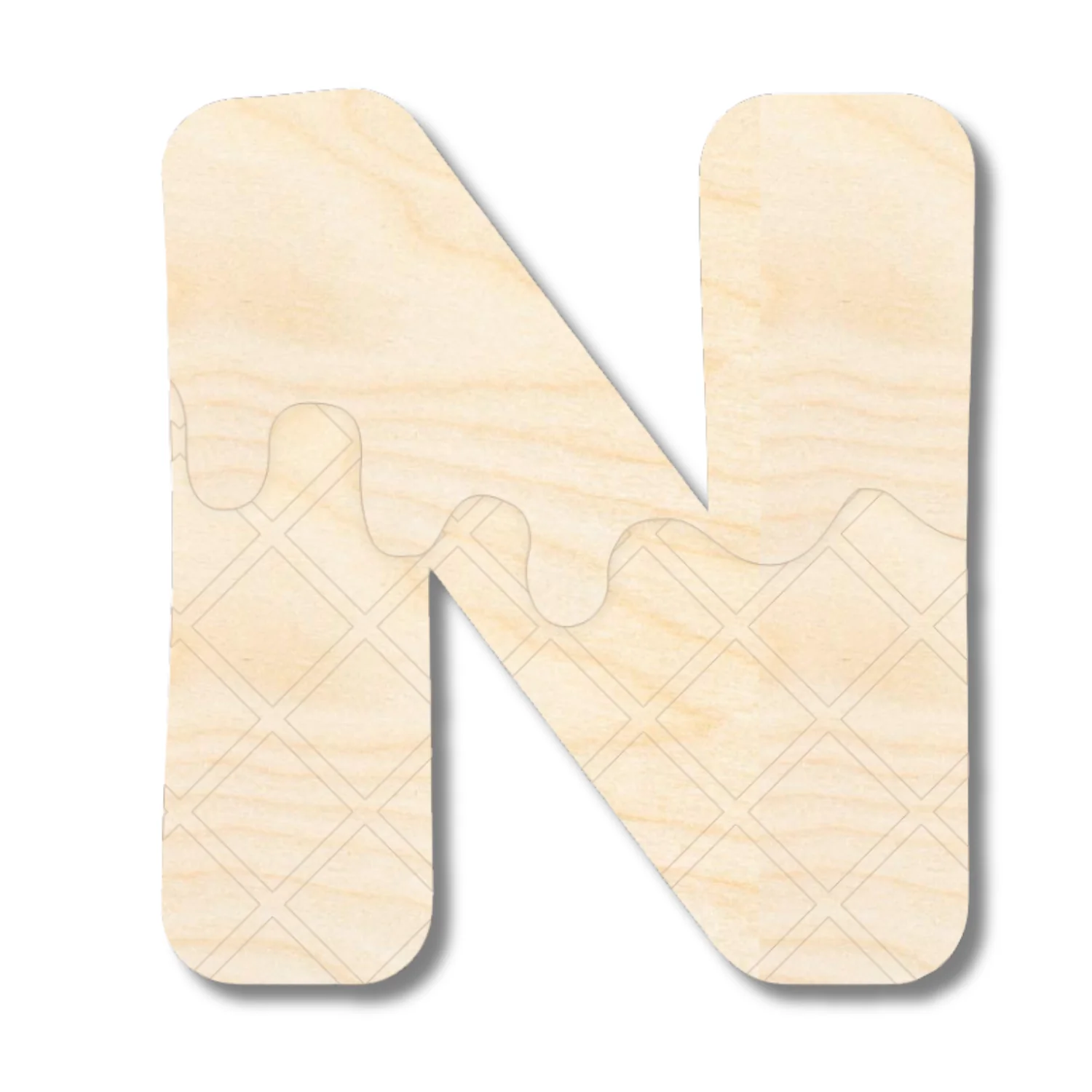 Unfinished Wood Layered Etched Themed Letters | Ice Cream | A-Z | 2 Piece | up to 24" - Image 16