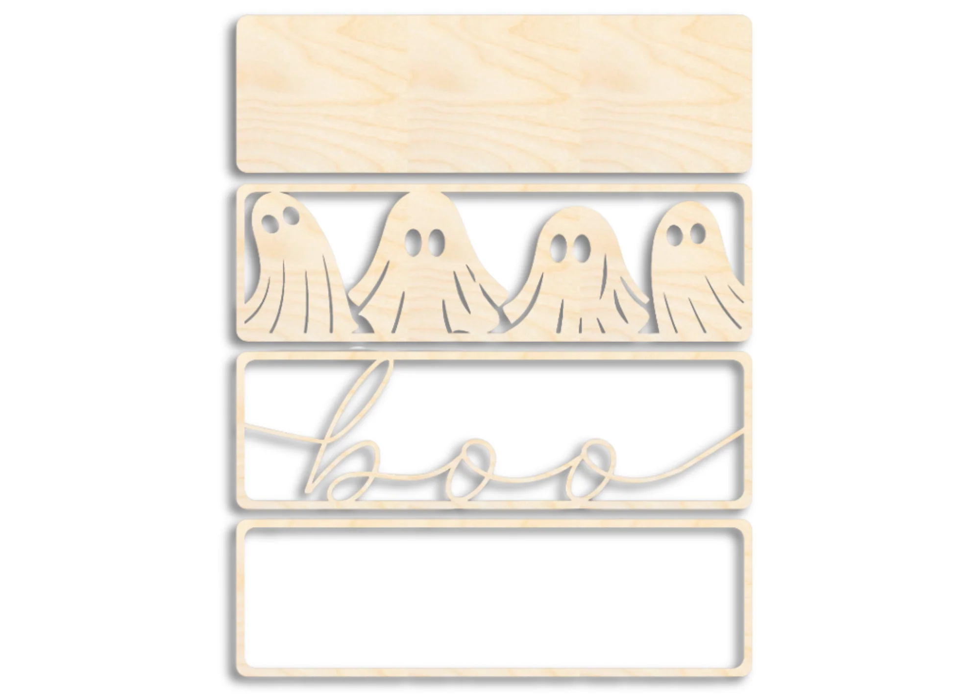 Unfinished Wood Layered Halloween Ghost Boo Sign | 4 Layers | up to 46" - Image 2