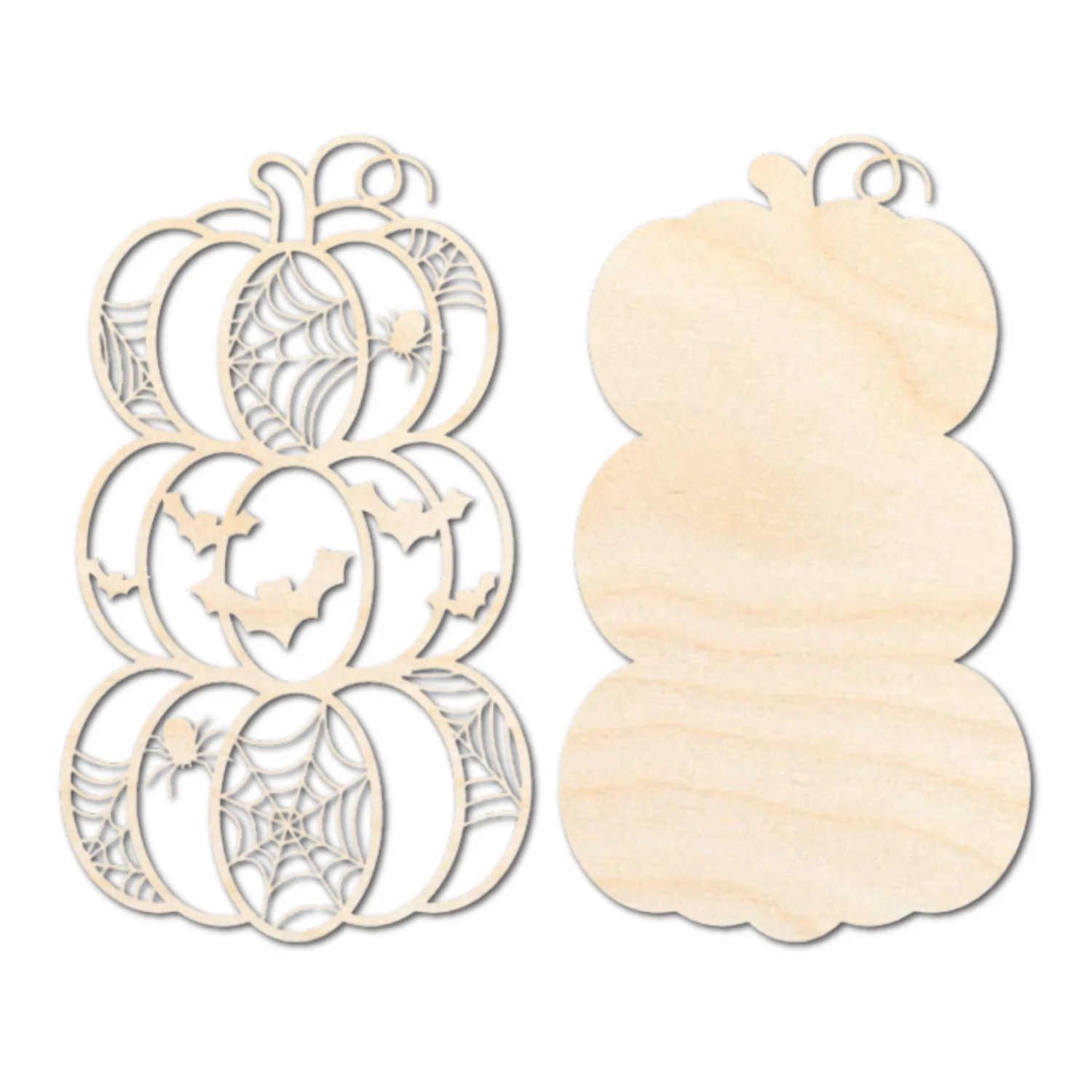 Unfinished Wood Layered Halloween Stacked Pumpkins Sign | 2 Layers | up to 46" - Image 2