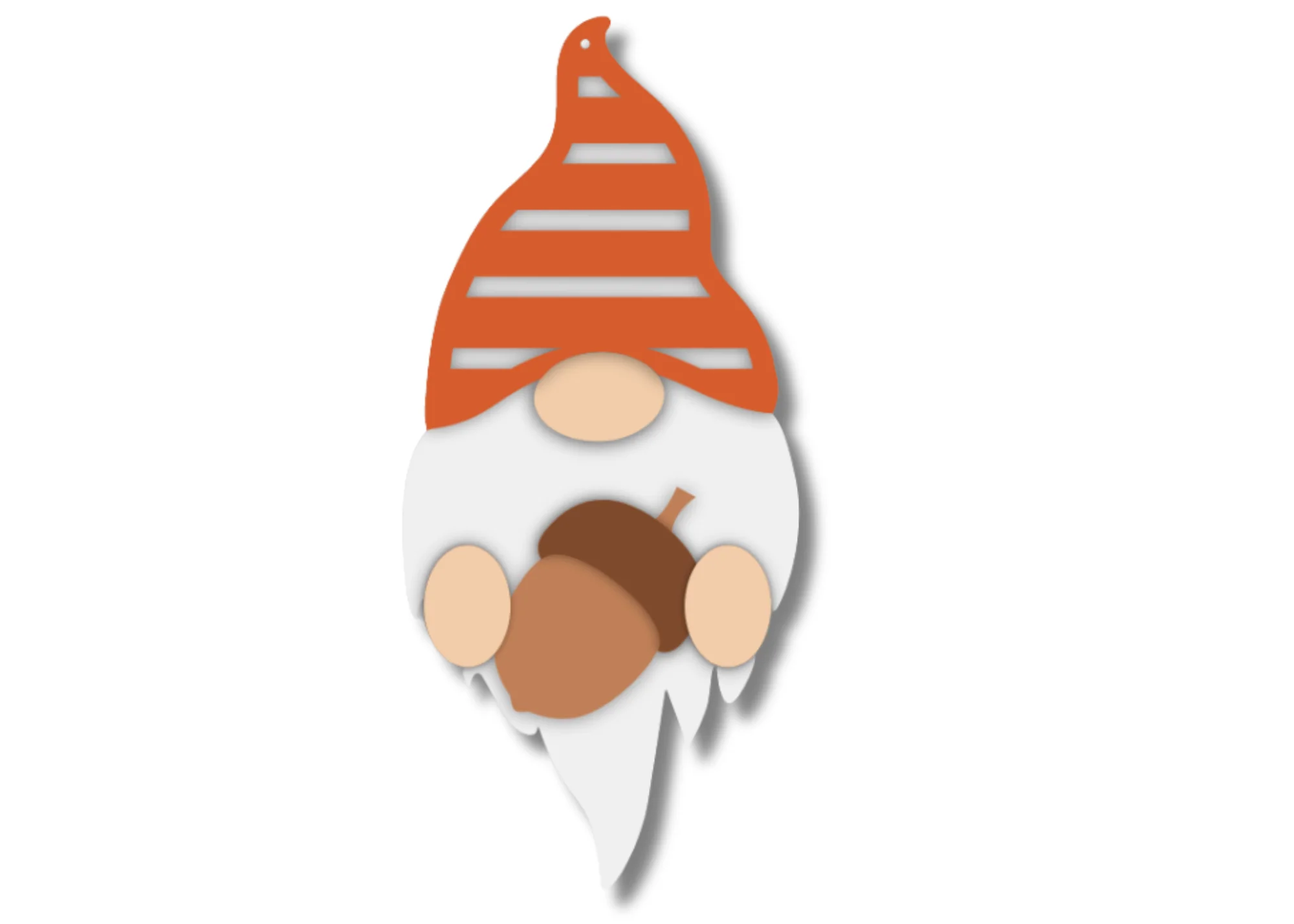 Unfinished Wood Layered Hanging Gnome Holding Acorn | 2 Layers | up to 46" - Image 2