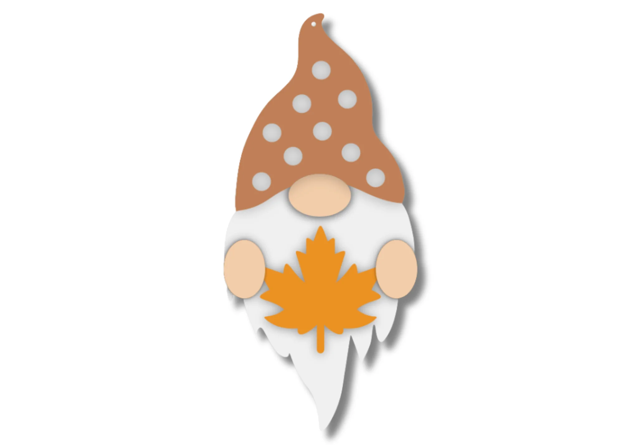 Unfinished Wood Layered Hanging Gnome Holding Leaf | 2 Layers | up to 46" - Image 2